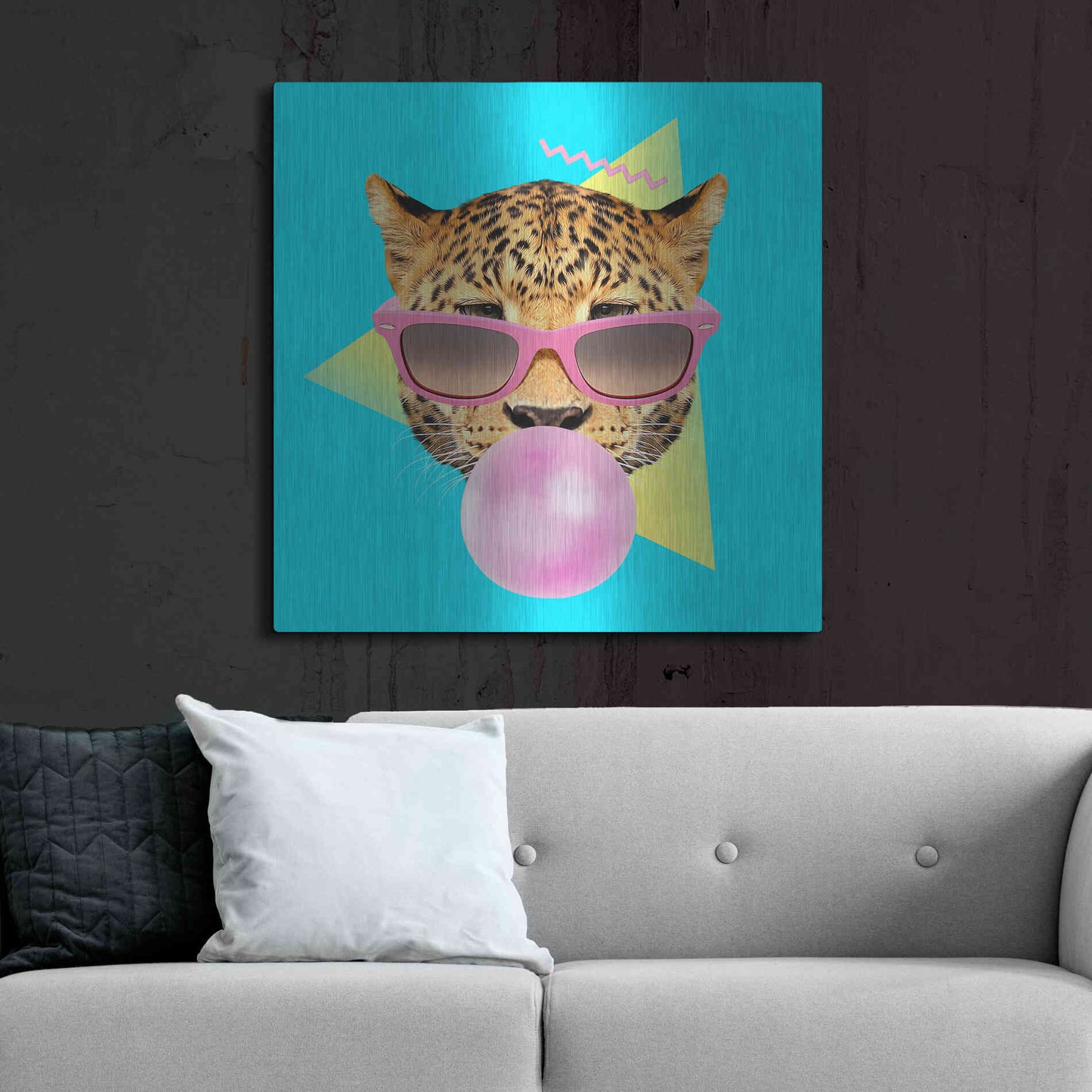 Luxe Metal Art 'Bubble Gum' by Robert Farkas, Metal Wall Art,36x36