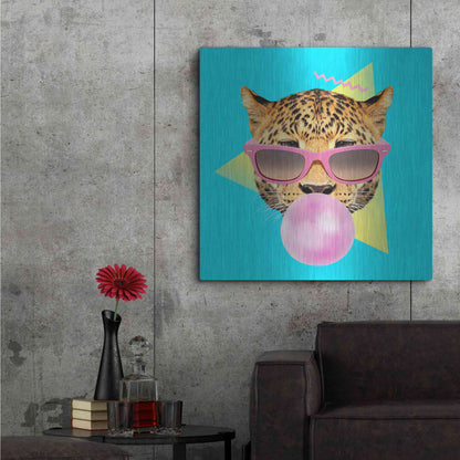 Luxe Metal Art 'Bubble Gum' by Robert Farkas, Metal Wall Art,36x36