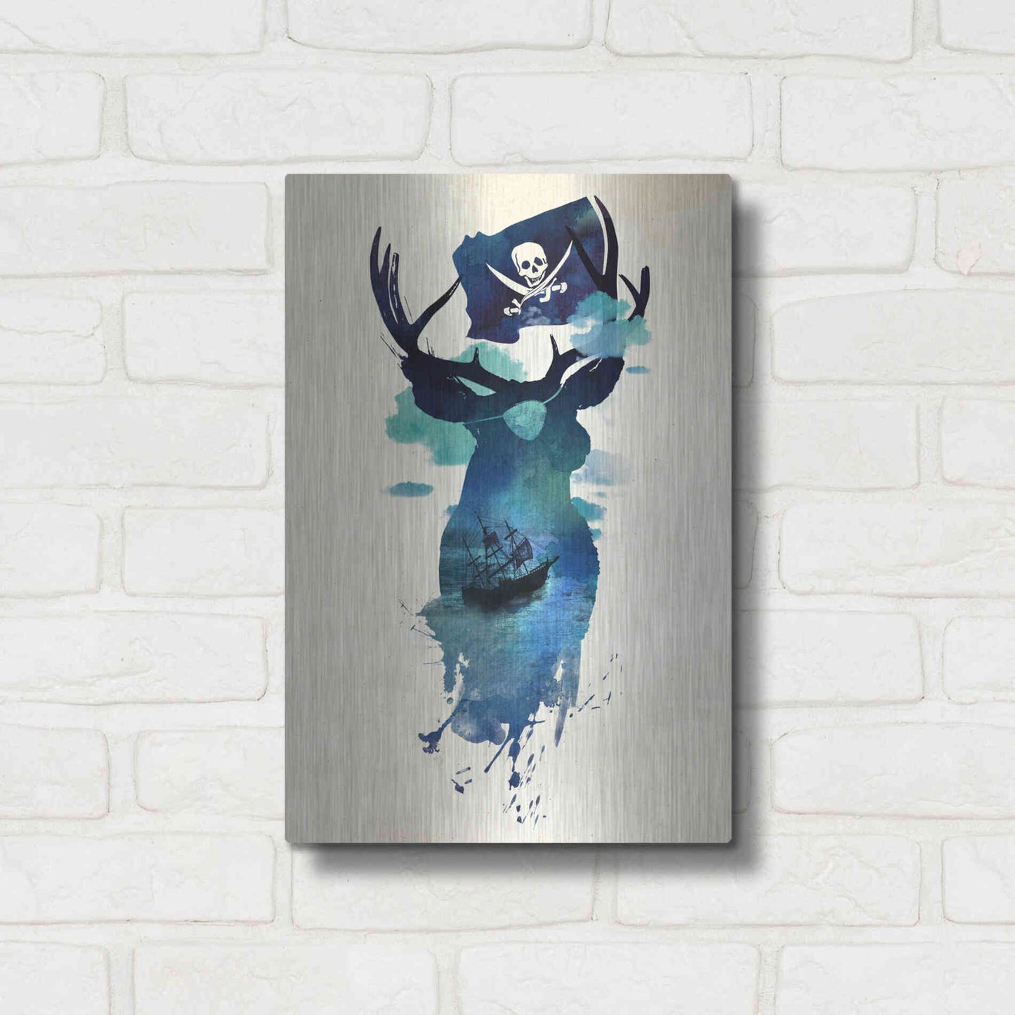 Luxe Metal Art 'Captain Hook' by Robert Farkas, Metal Wall Art,12x16