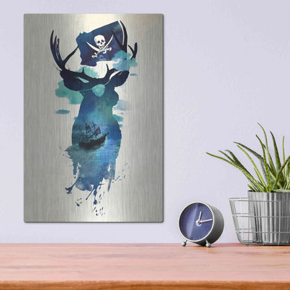 Luxe Metal Art 'Captain Hook' by Robert Farkas, Metal Wall Art,12x16