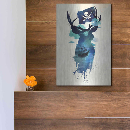 Luxe Metal Art 'Captain Hook' by Robert Farkas, Metal Wall Art,12x16