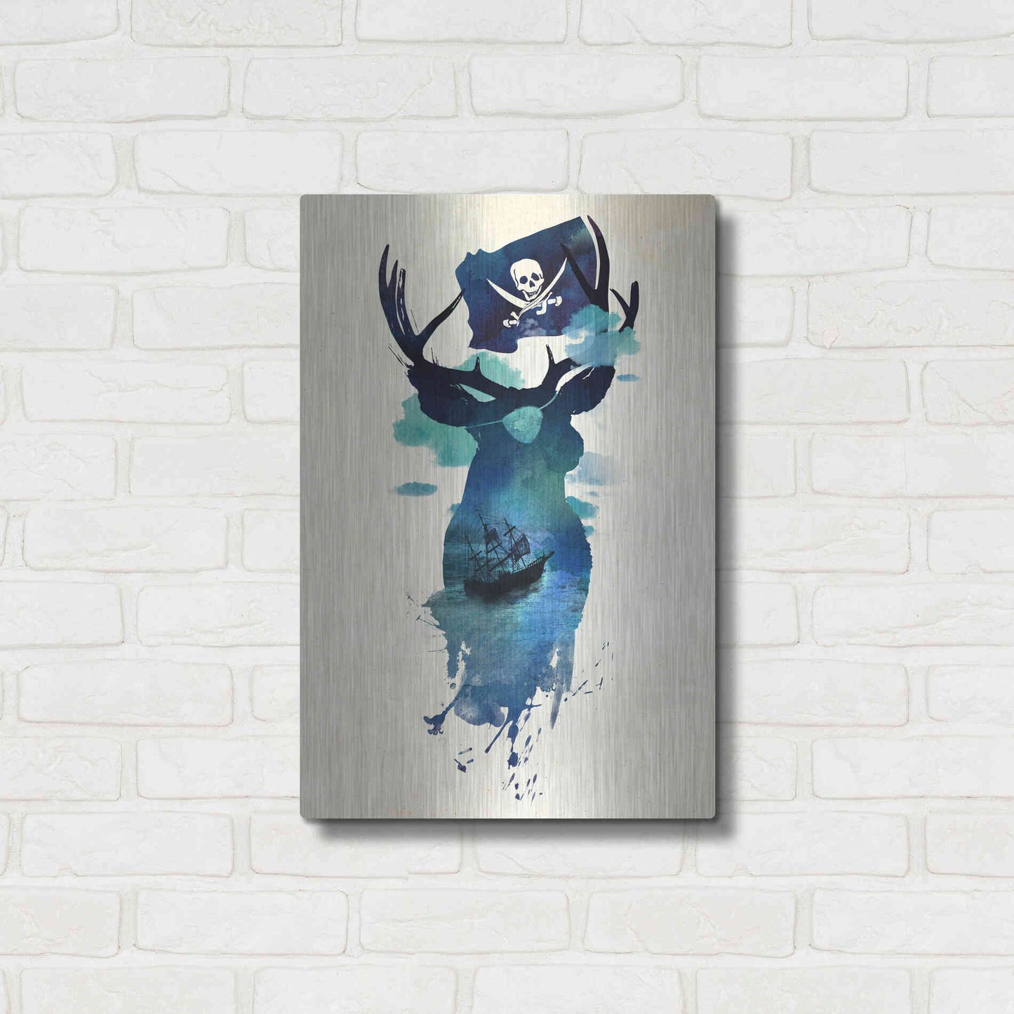 Luxe Metal Art 'Captain Hook' by Robert Farkas, Metal Wall Art,16x24