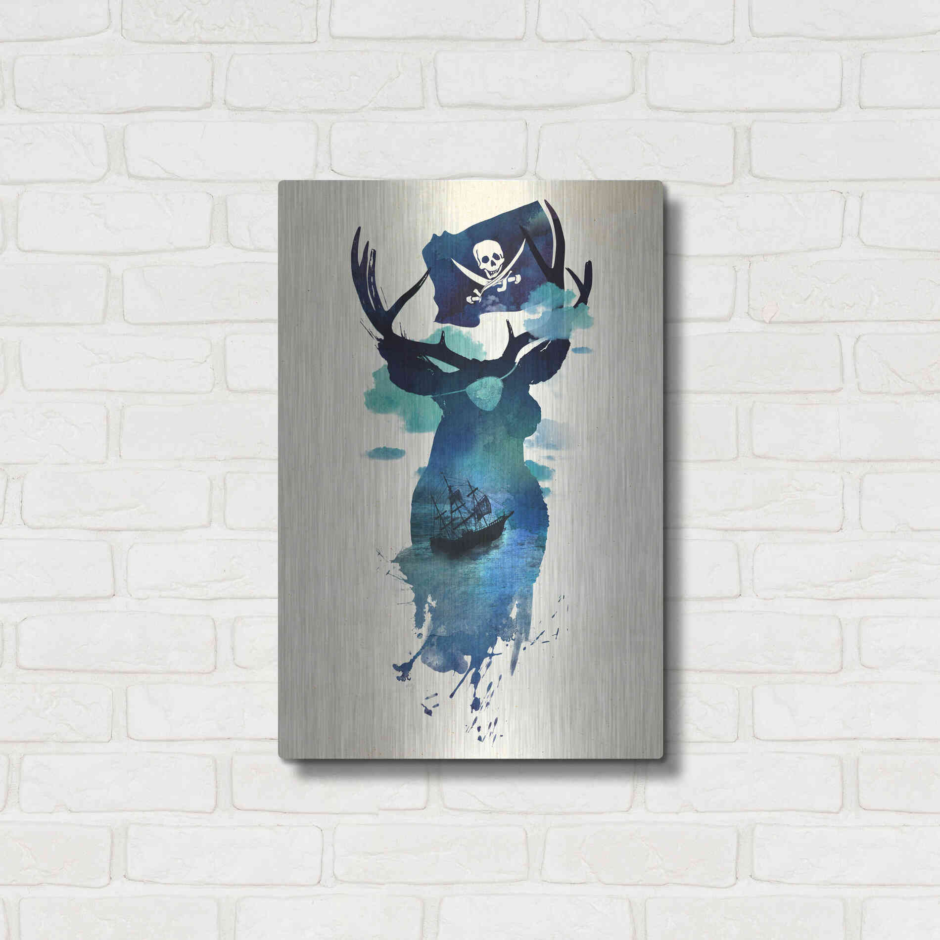 Luxe Metal Art 'Captain Hook' by Robert Farkas, Metal Wall Art,16x24