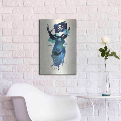 Luxe Metal Art 'Captain Hook' by Robert Farkas, Metal Wall Art,16x24