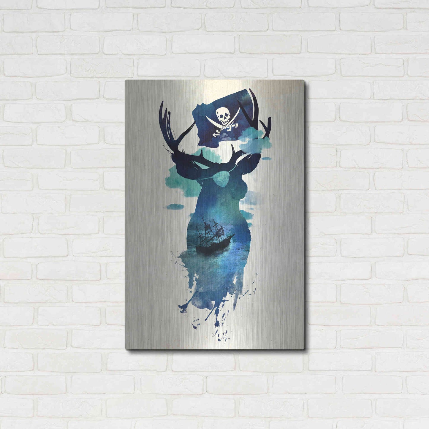 Luxe Metal Art 'Captain Hook' by Robert Farkas, Metal Wall Art,24x36
