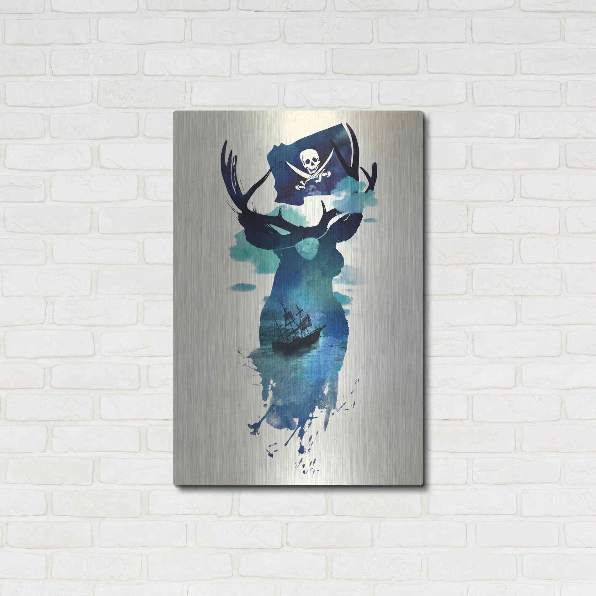 Luxe Metal Art 'Captain Hook' by Robert Farkas, Metal Wall Art,24x36