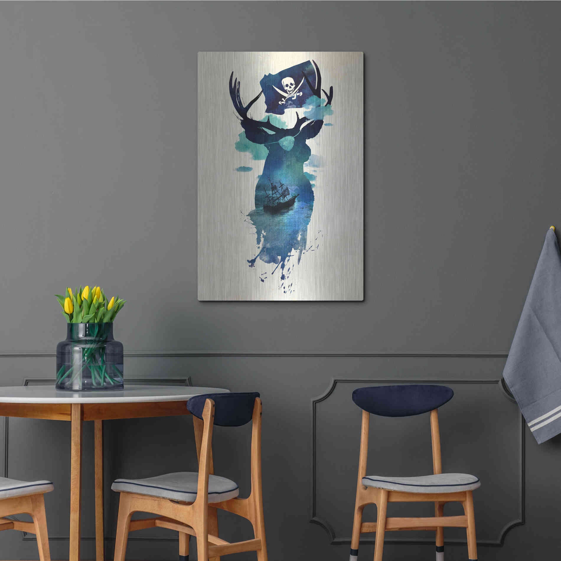 Luxe Metal Art 'Captain Hook' by Robert Farkas, Metal Wall Art,24x36