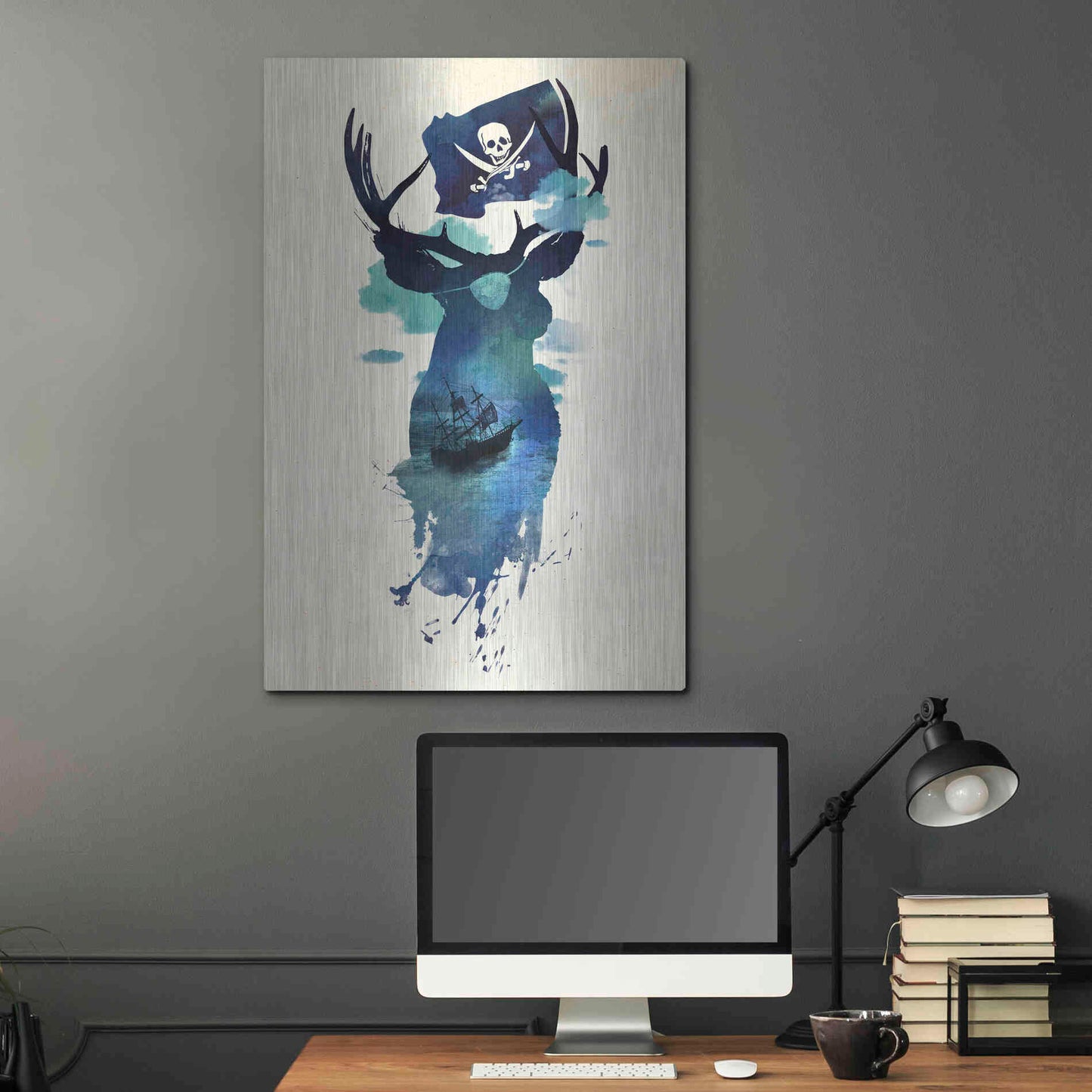 Luxe Metal Art 'Captain Hook' by Robert Farkas, Metal Wall Art,24x36