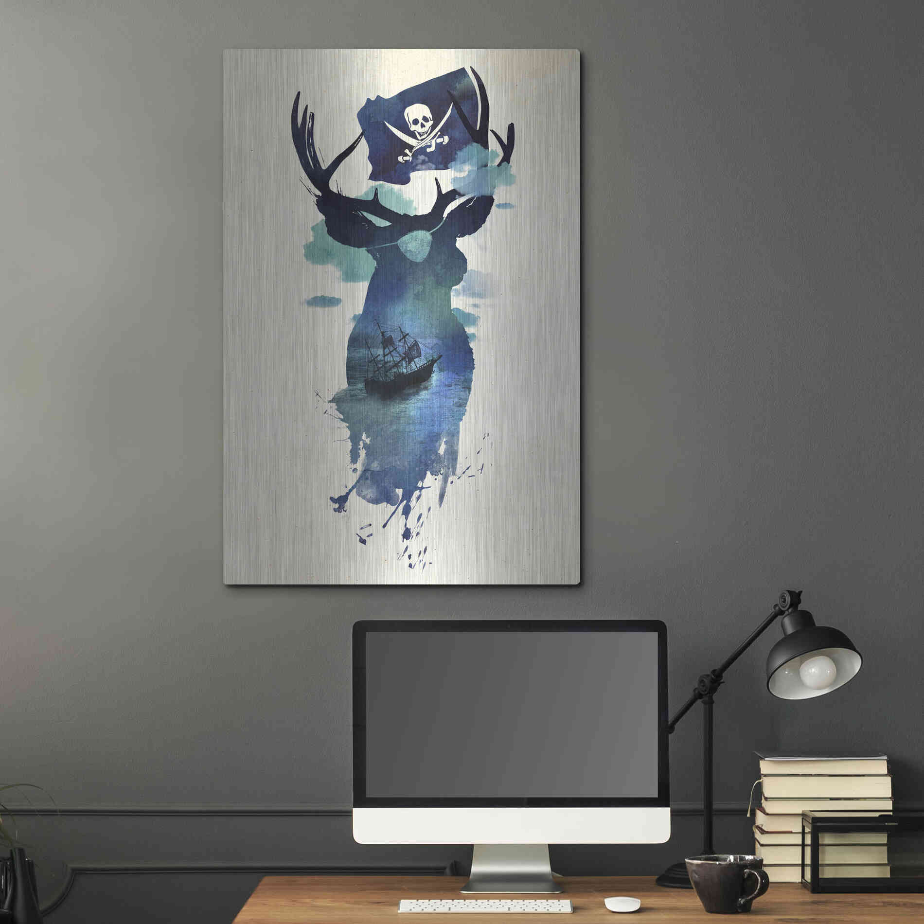 Luxe Metal Art 'Captain Hook' by Robert Farkas, Metal Wall Art,24x36