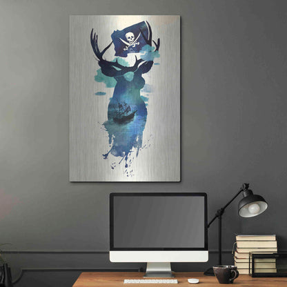 Luxe Metal Art 'Captain Hook' by Robert Farkas, Metal Wall Art,24x36