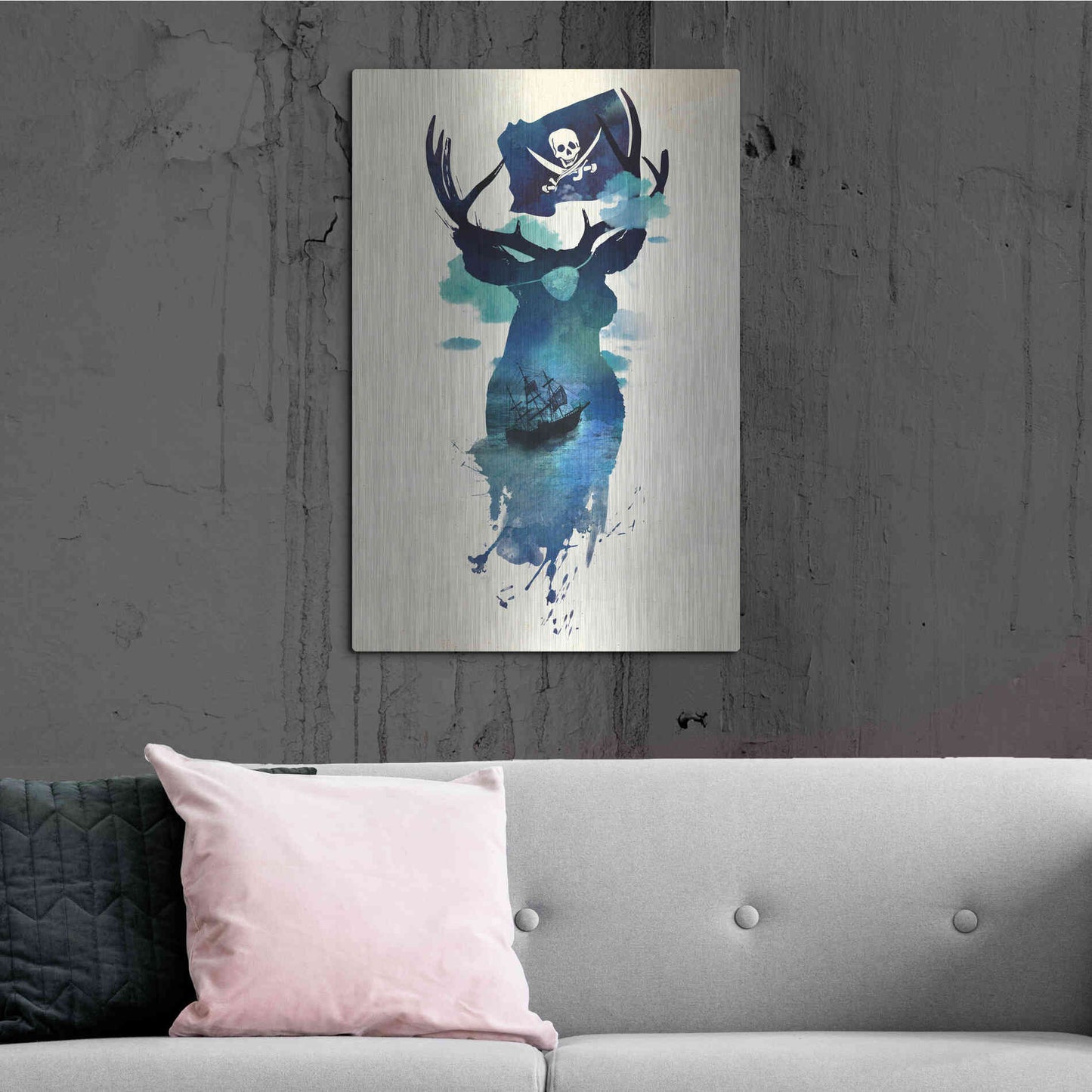 Luxe Metal Art 'Captain Hook' by Robert Farkas, Metal Wall Art,24x36