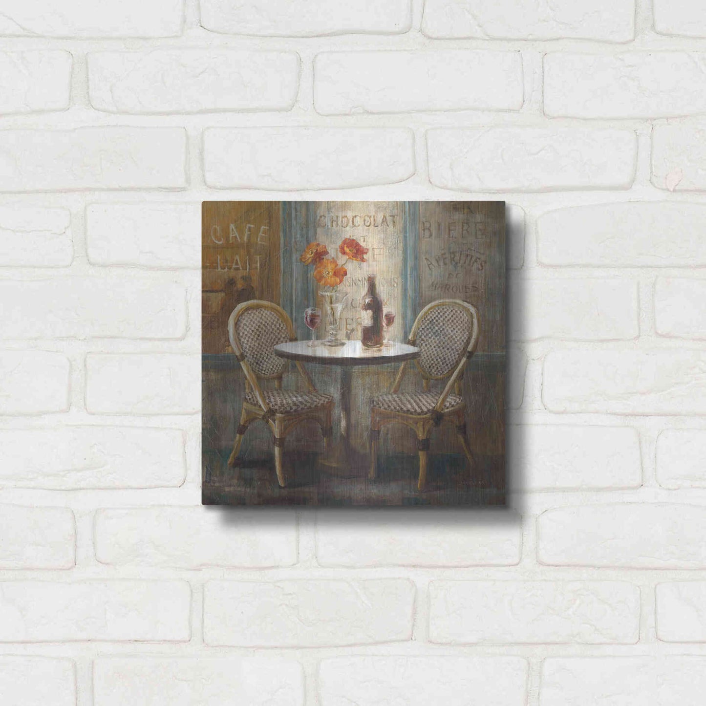 Luxe Metal Art 'Meet Me at Le Cafe I' by Danhui Nai, Metal Wall Art,12x12