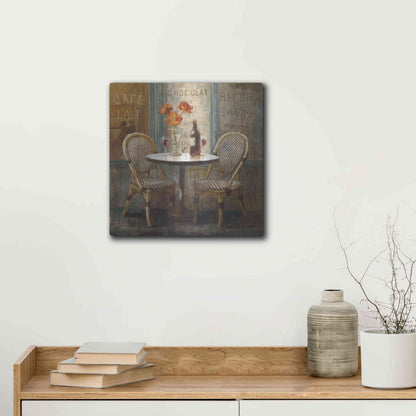 Luxe Metal Art 'Meet Me at Le Cafe I' by Danhui Nai, Metal Wall Art,12x12