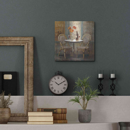 Luxe Metal Art 'Meet Me at Le Cafe I' by Danhui Nai, Metal Wall Art,12x12