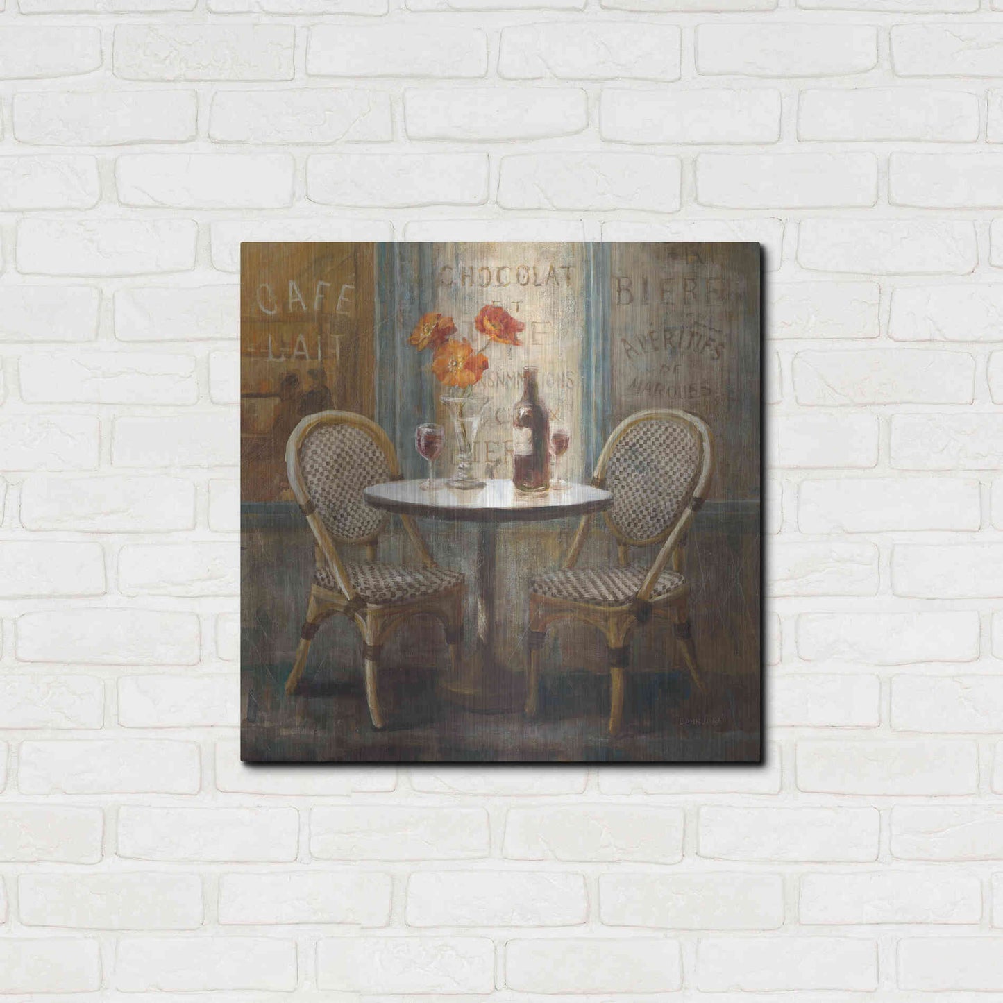 Luxe Metal Art 'Meet Me at Le Cafe I' by Danhui Nai, Metal Wall Art,24x24