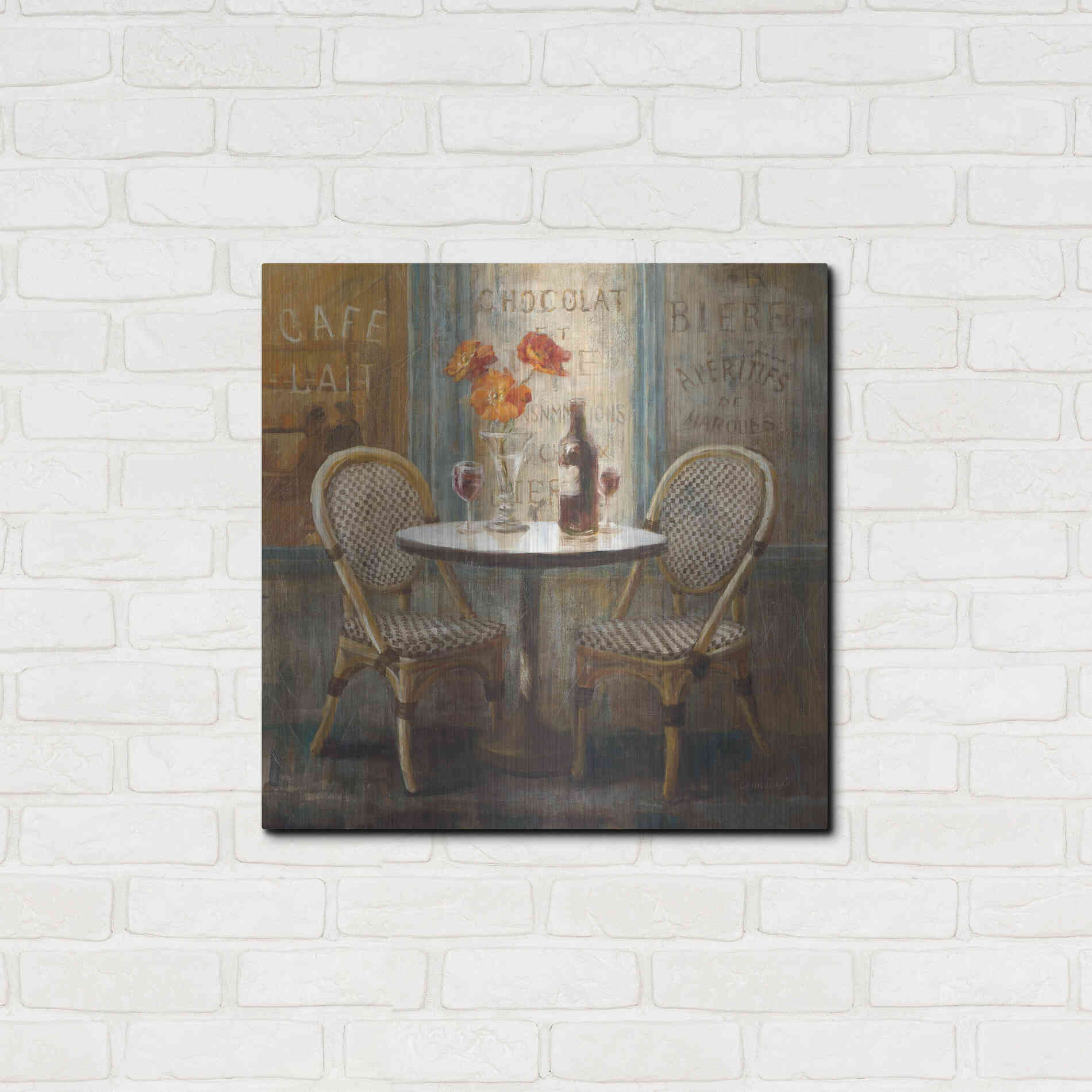 Luxe Metal Art 'Meet Me at Le Cafe I' by Danhui Nai, Metal Wall Art,24x24
