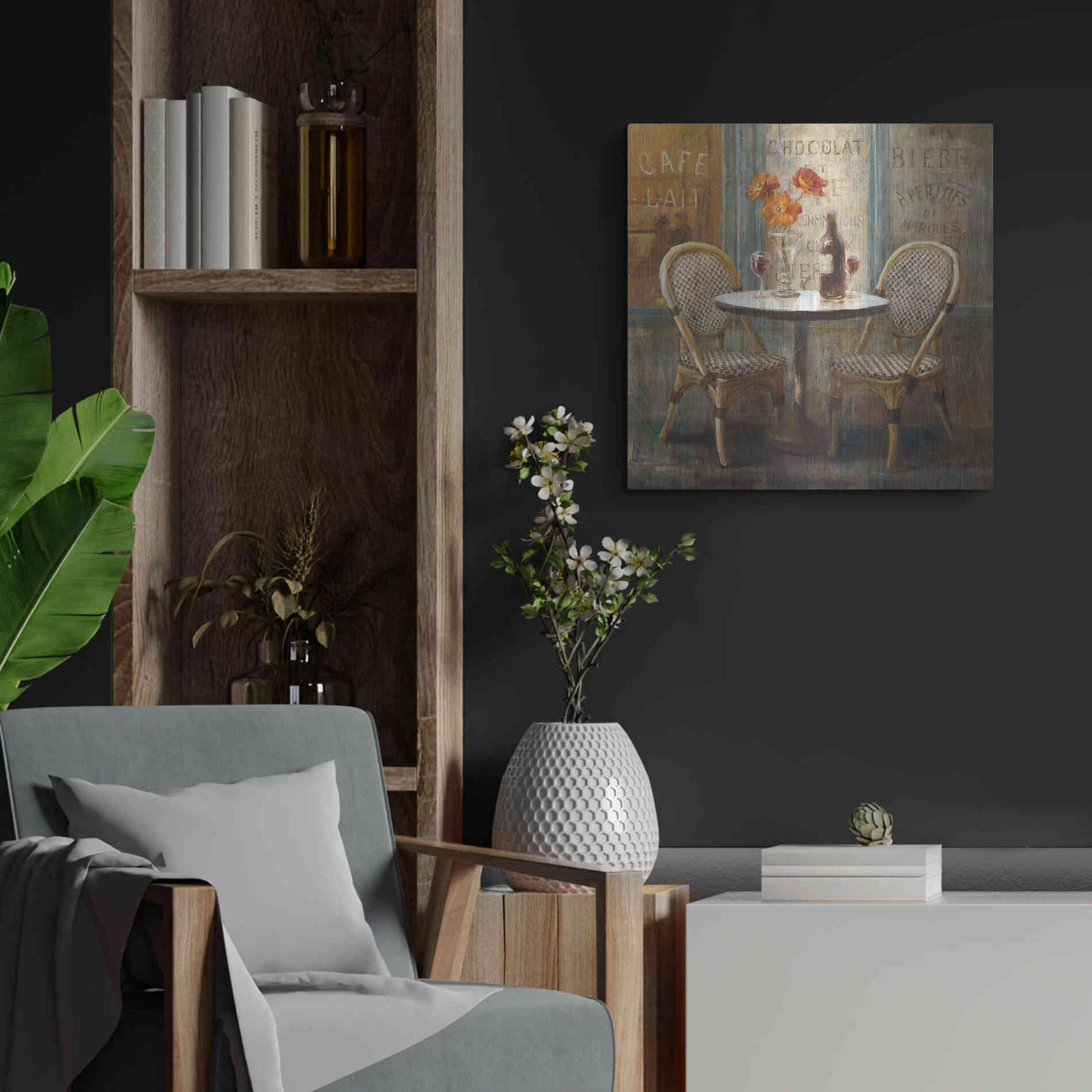 Luxe Metal Art 'Meet Me at Le Cafe I' by Danhui Nai, Metal Wall Art,24x24