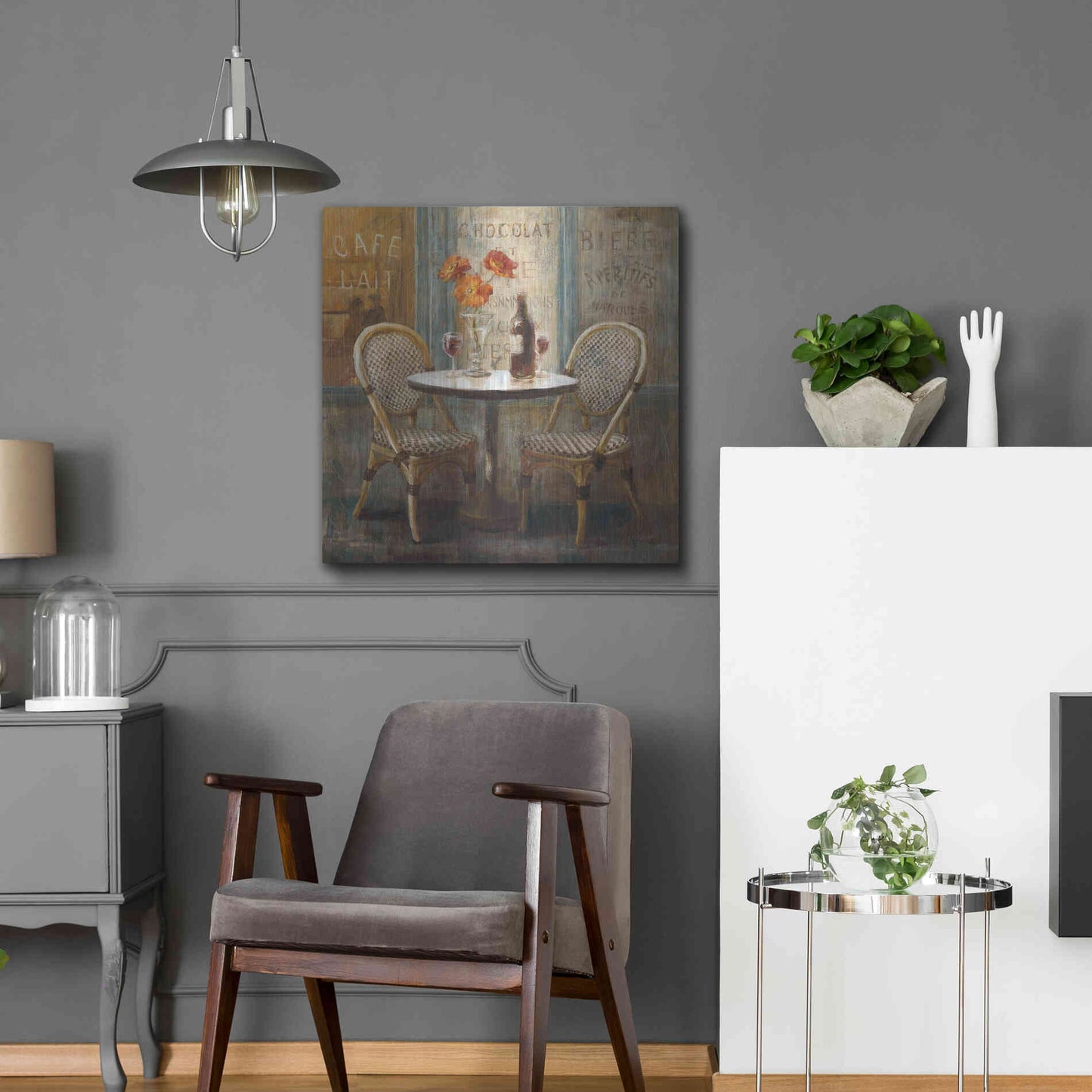 Luxe Metal Art 'Meet Me at Le Cafe I' by Danhui Nai, Metal Wall Art,24x24