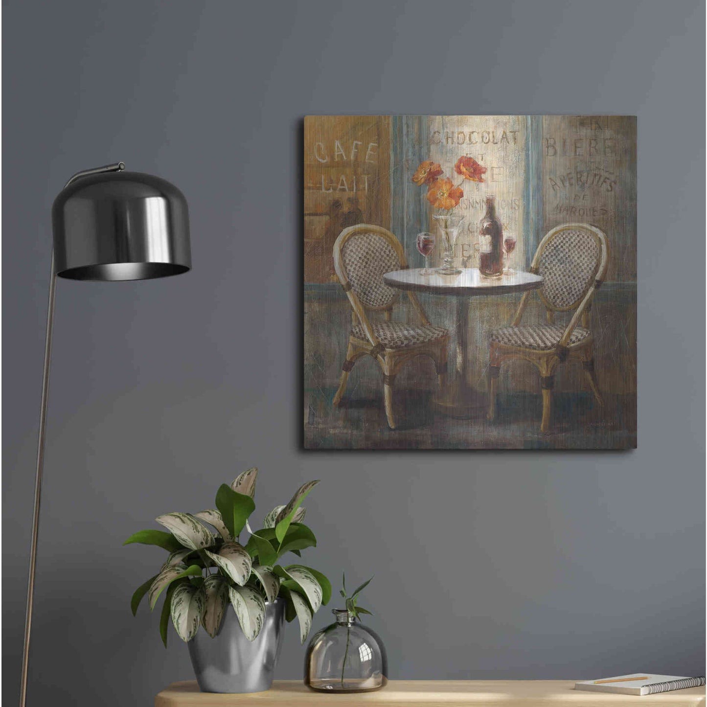 Luxe Metal Art 'Meet Me at Le Cafe I' by Danhui Nai, Metal Wall Art,24x24