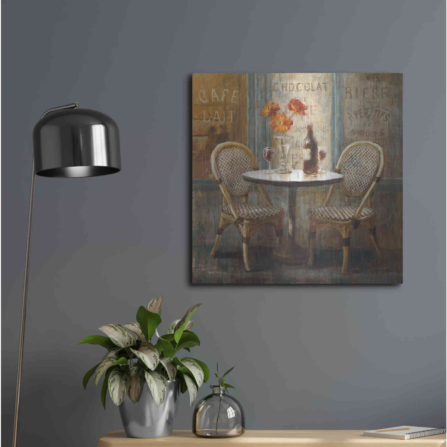 Luxe Metal Art 'Meet Me at Le Cafe I' by Danhui Nai, Metal Wall Art,24x24