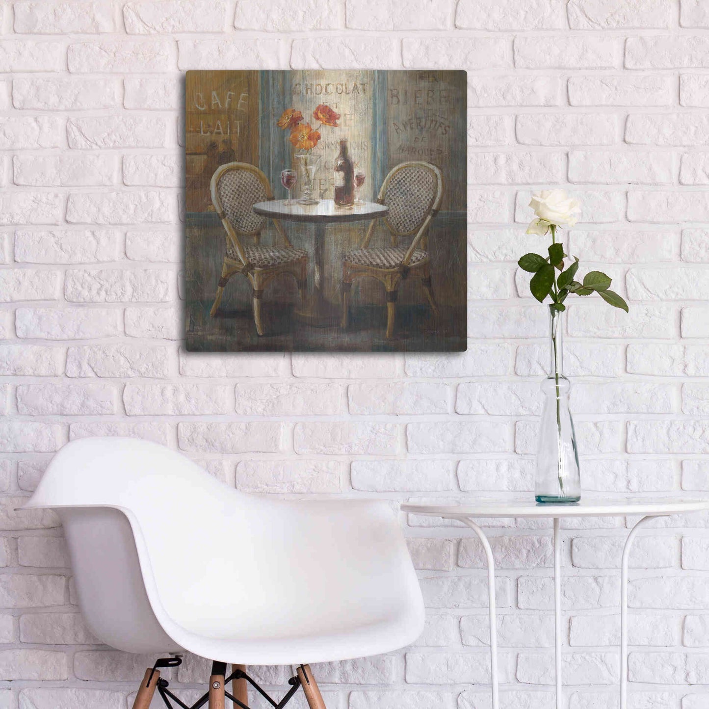 Luxe Metal Art 'Meet Me at Le Cafe I' by Danhui Nai, Metal Wall Art,24x24