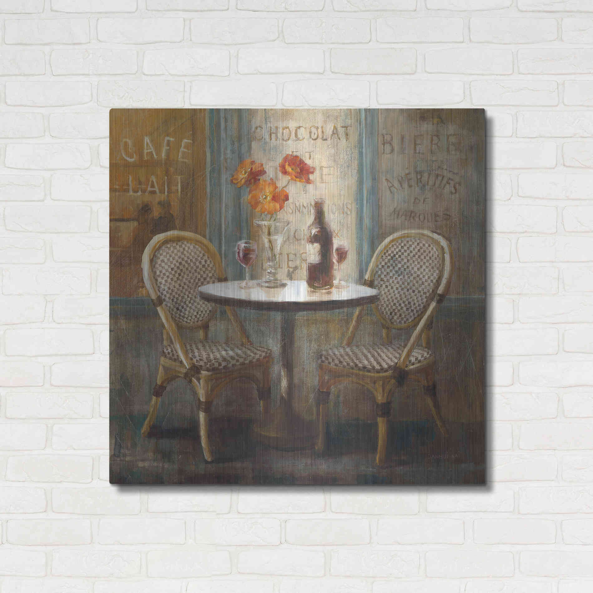Luxe Metal Art 'Meet Me at Le Cafe I' by Danhui Nai, Metal Wall Art,36x36