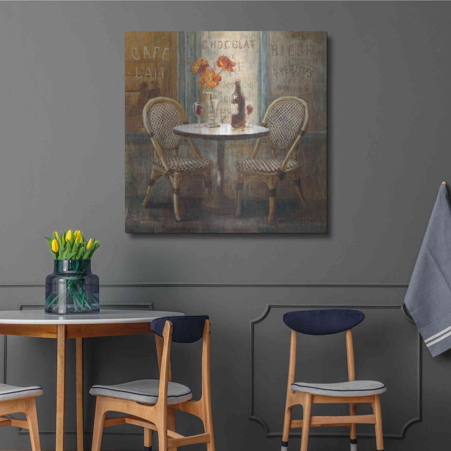 Luxe Metal Art 'Meet Me at Le Cafe I' by Danhui Nai, Metal Wall Art,36x36