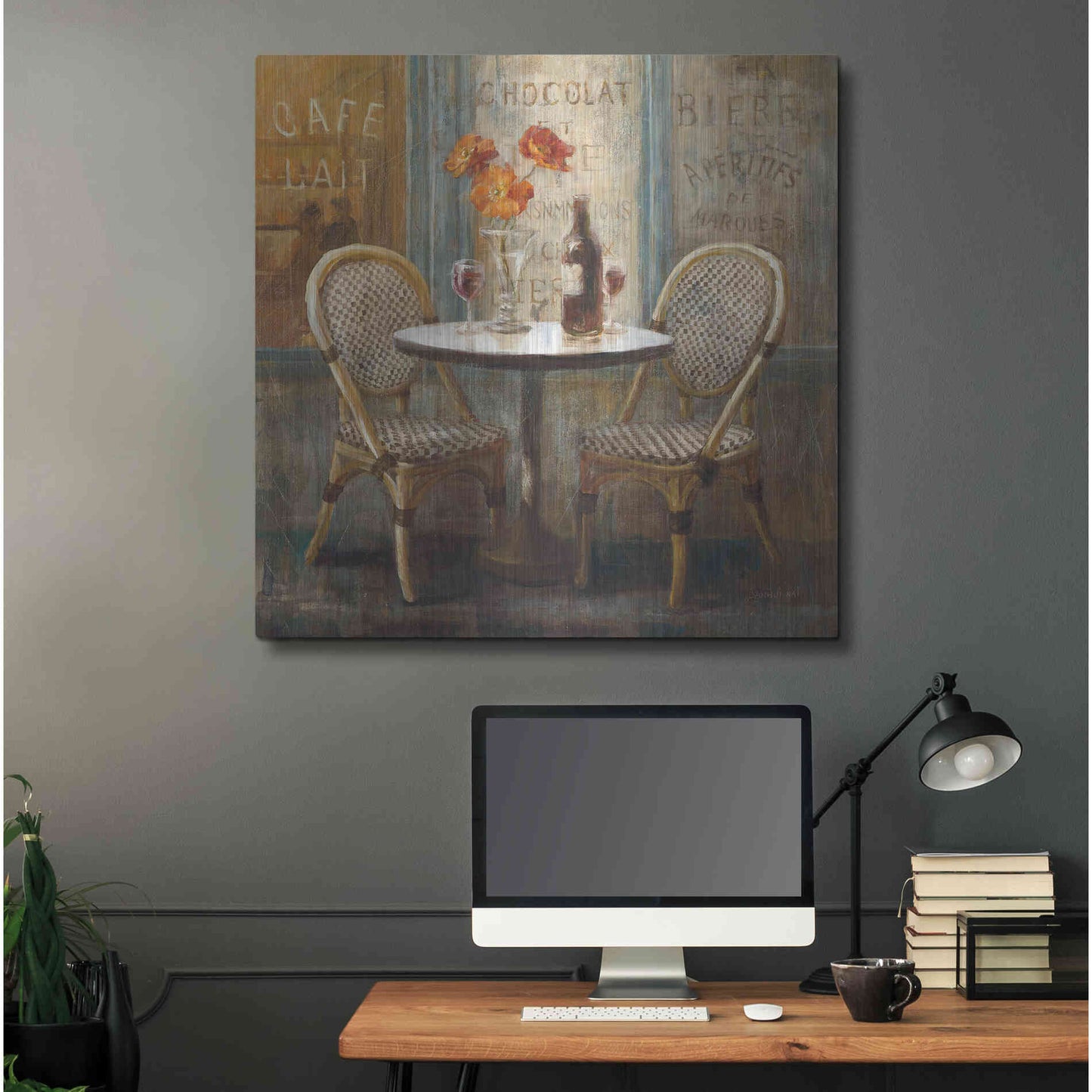 Luxe Metal Art 'Meet Me at Le Cafe I' by Danhui Nai, Metal Wall Art,36x36