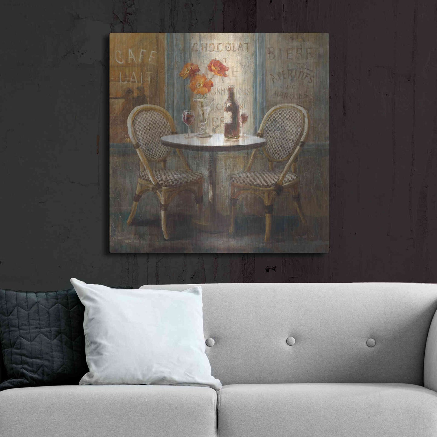 Luxe Metal Art 'Meet Me at Le Cafe I' by Danhui Nai, Metal Wall Art,36x36