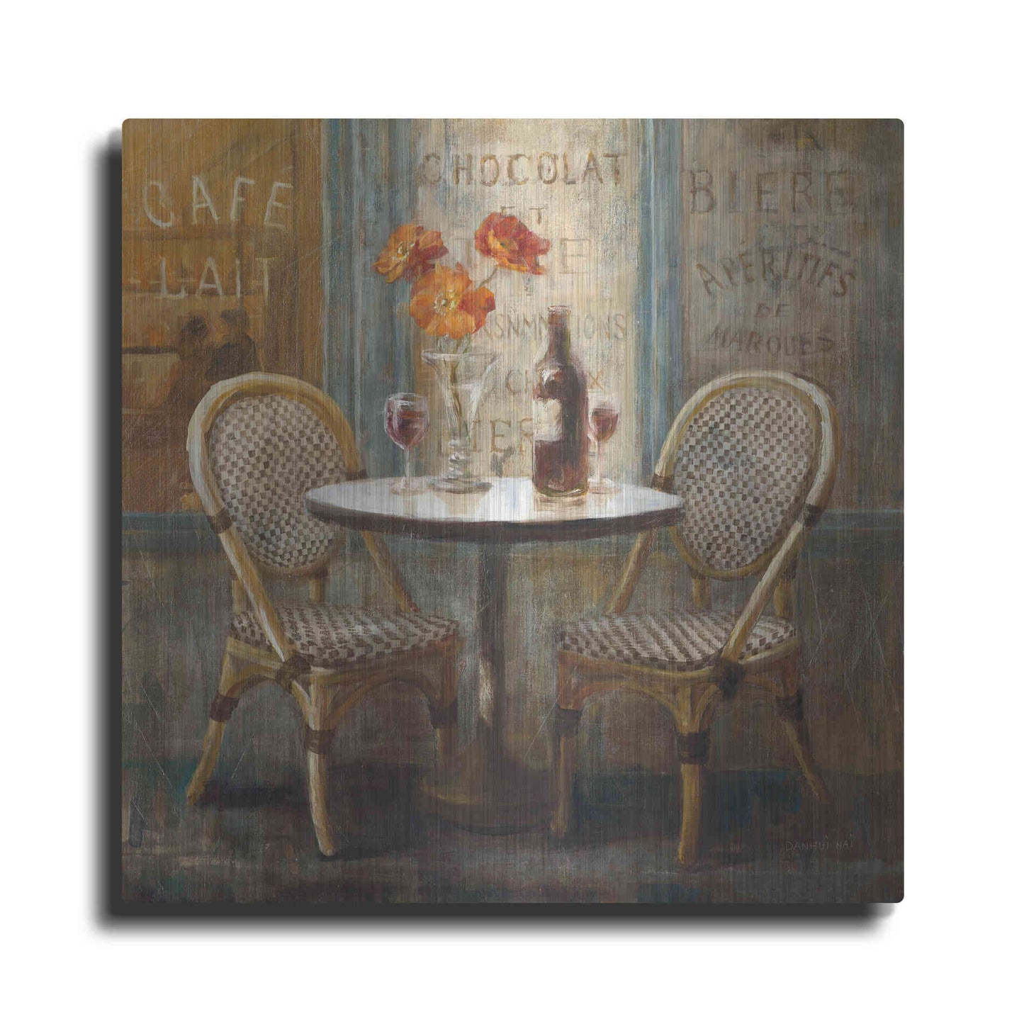 Luxe Metal Art 'Meet Me at Le Cafe I' by Danhui Nai, Metal Wall Art
