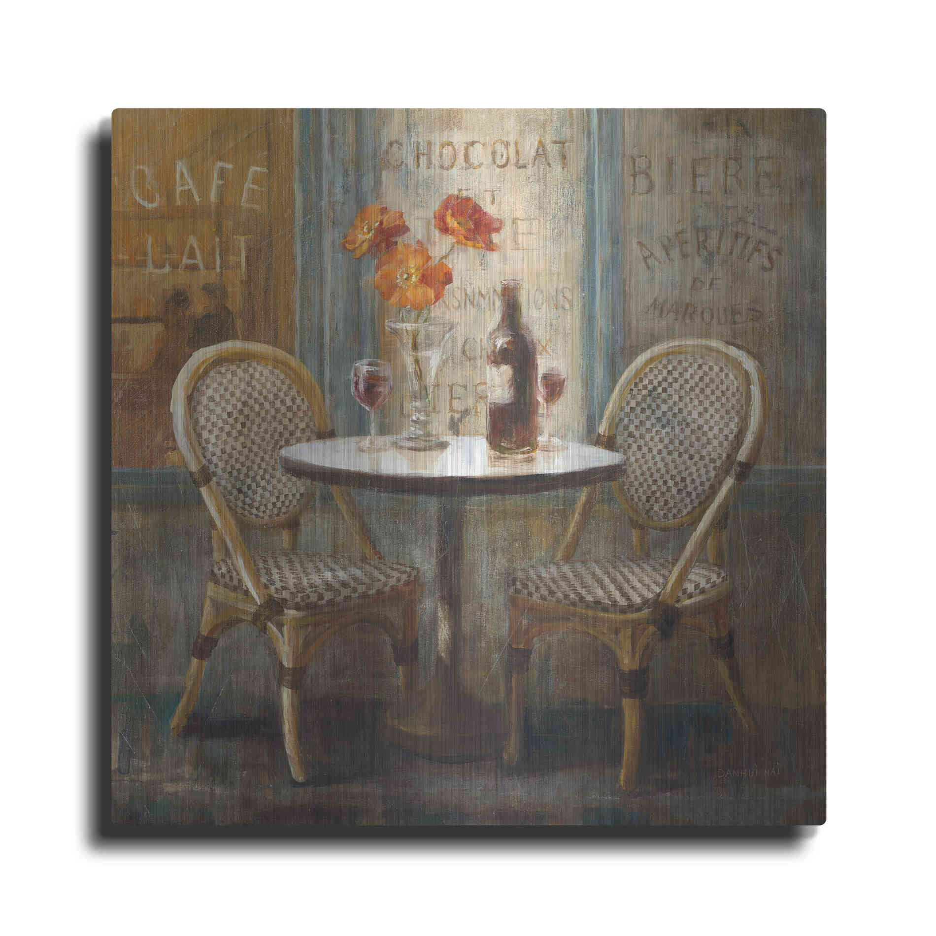 Luxe Metal Art 'Meet Me at Le Cafe I' by Danhui Nai, Metal Wall Art