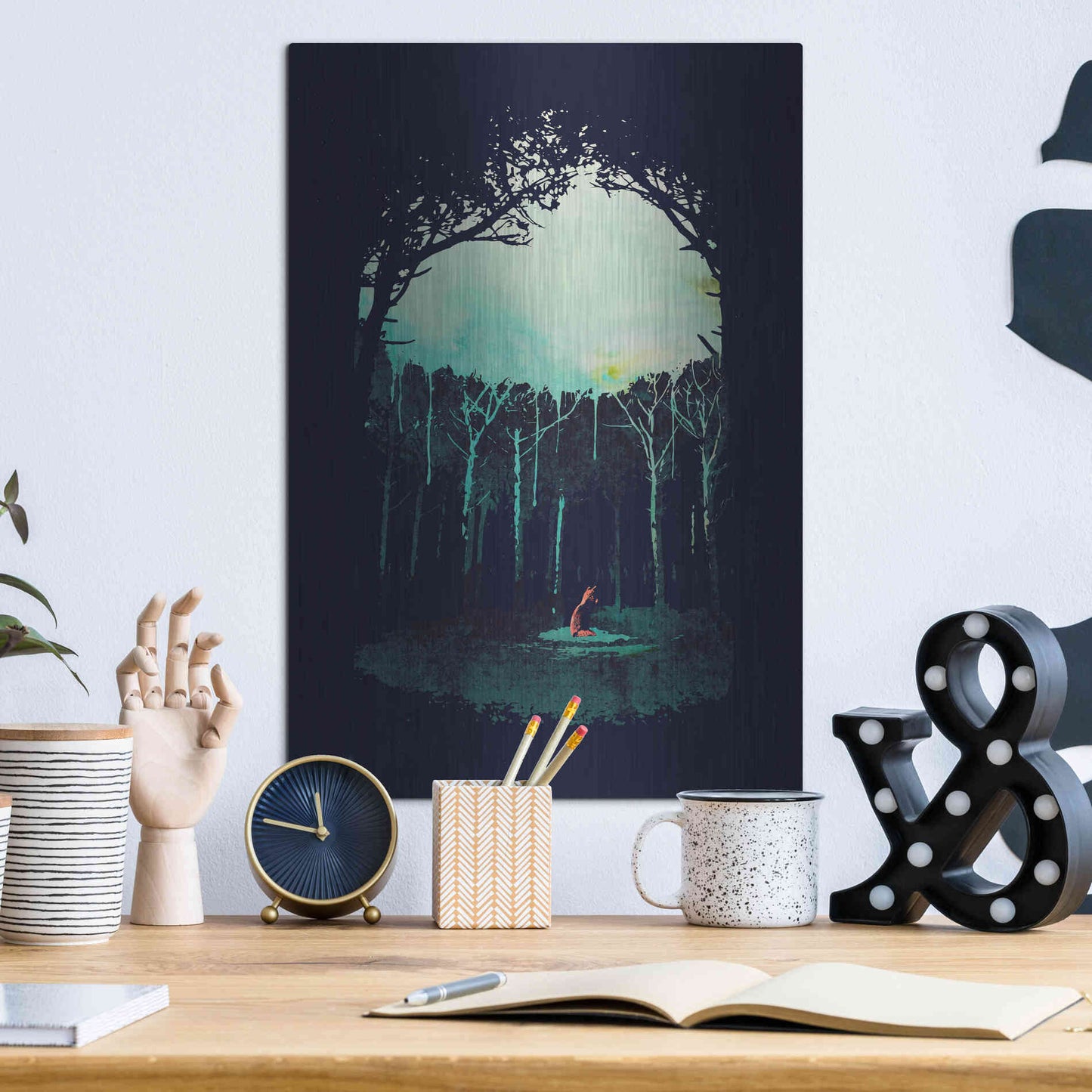 Luxe Metal Art 'Deep In The Forest' by Robert Farkas, Metal Wall Art,12x16