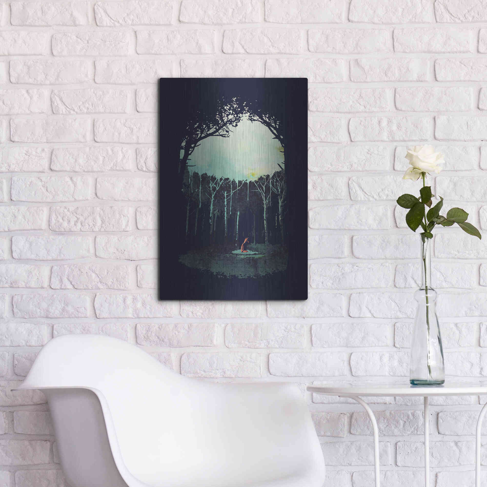 Luxe Metal Art 'Deep In The Forest' by Robert Farkas, Metal Wall Art,16x24