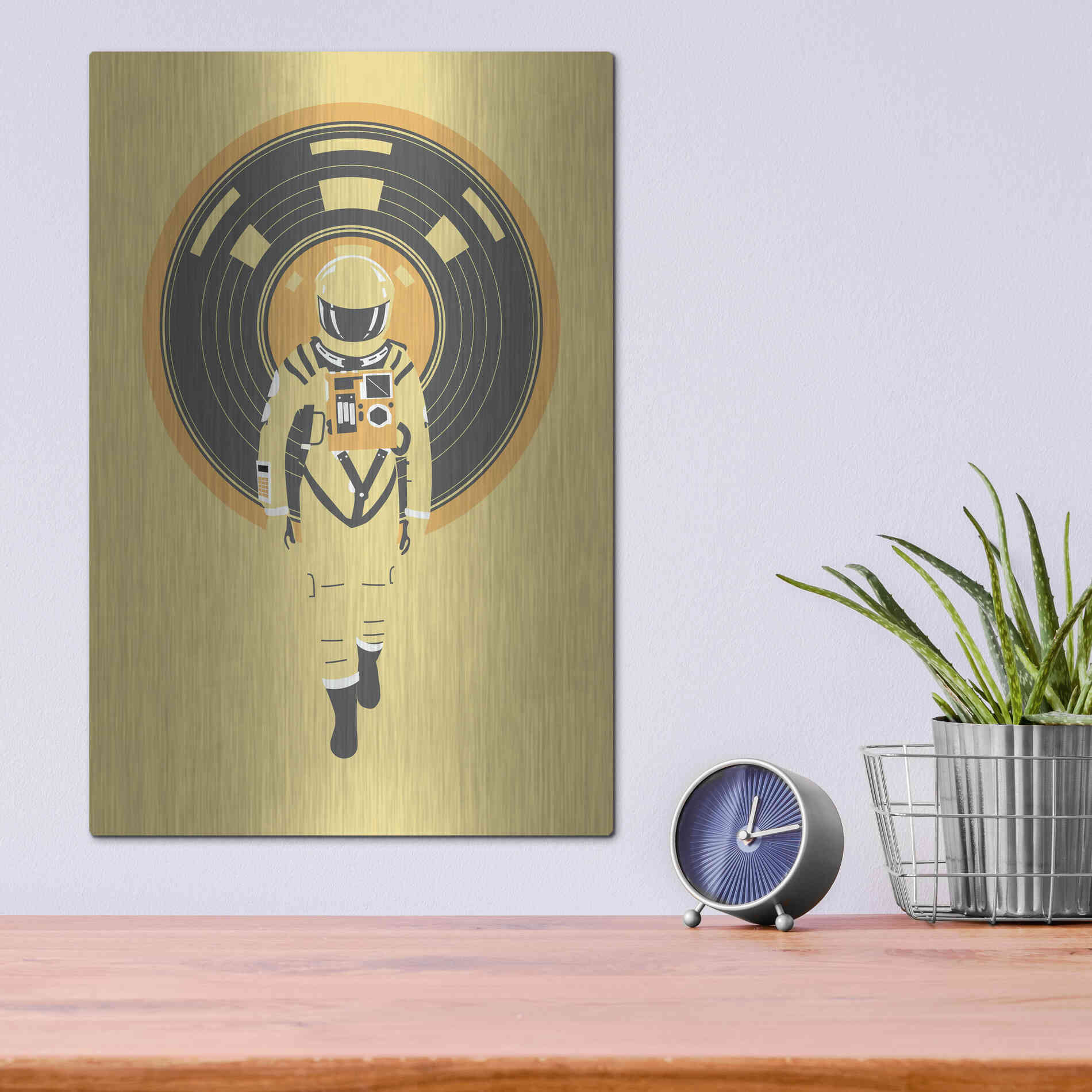 Luxe Metal Art 'DJ Hal' by Robert Farkas, Metal Wall Art,12x16