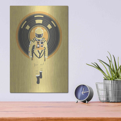 Luxe Metal Art 'DJ Hal' by Robert Farkas, Metal Wall Art,12x16