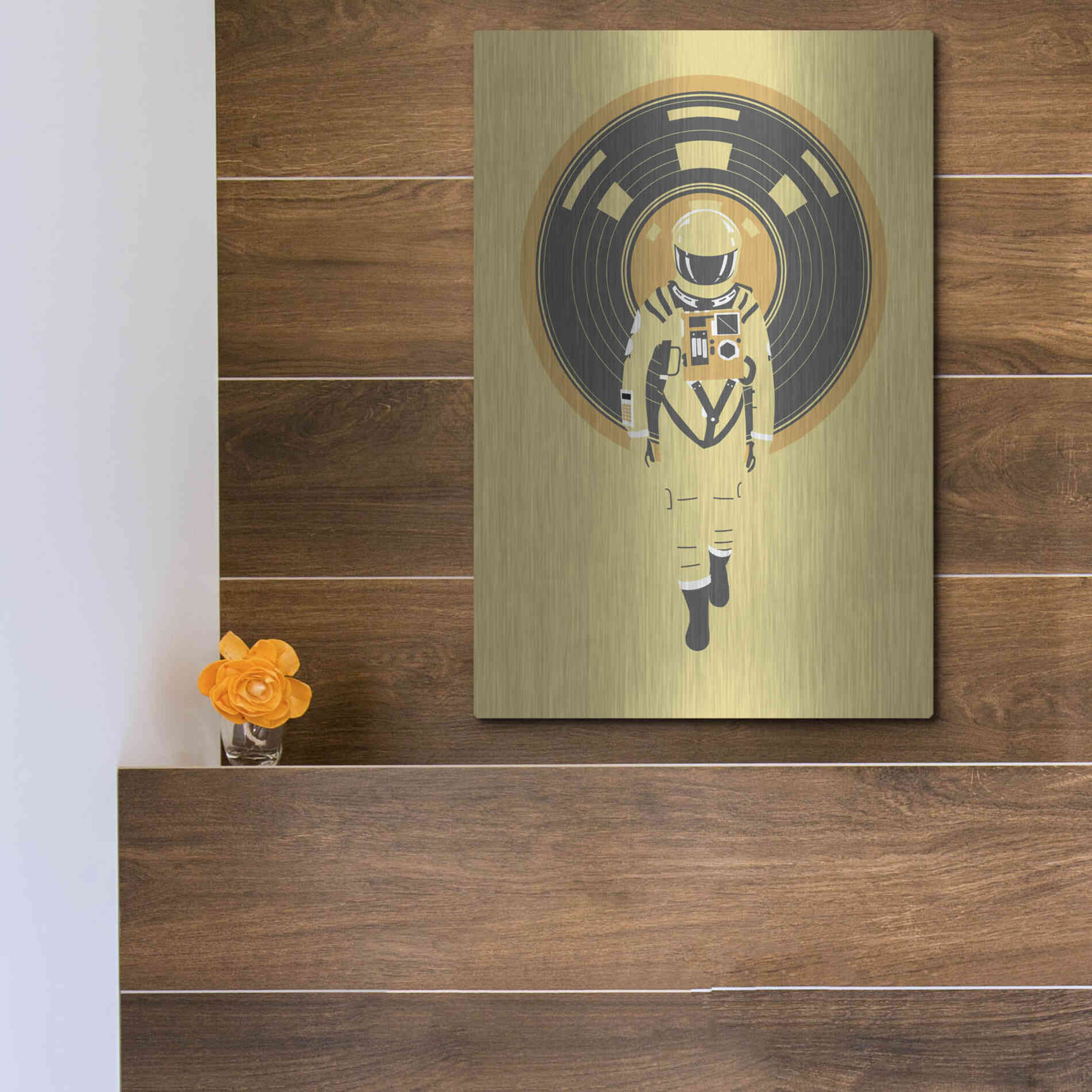 Luxe Metal Art 'DJ Hal' by Robert Farkas, Metal Wall Art,12x16