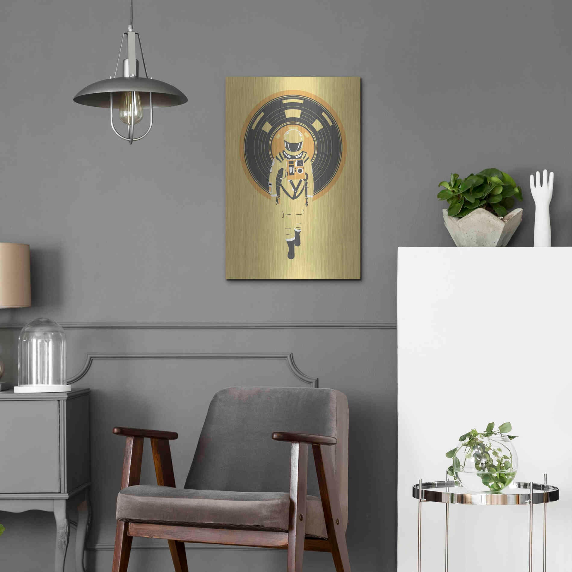 Luxe Metal Art 'DJ Hal' by Robert Farkas, Metal Wall Art,16x24