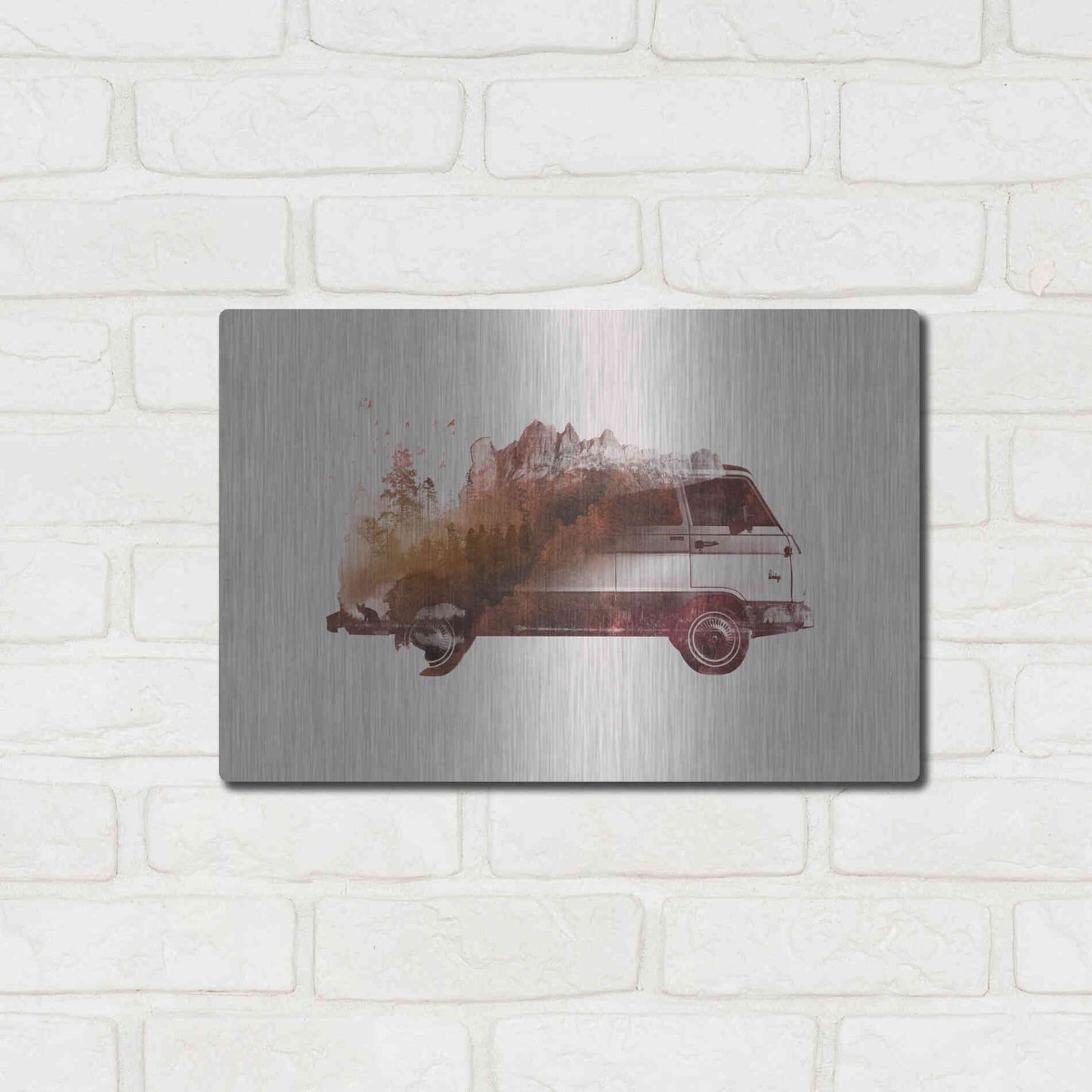 Luxe Metal Art 'Drive Me Back Home No. 1' by Robert Farkas, Metal Wall Art,16x12