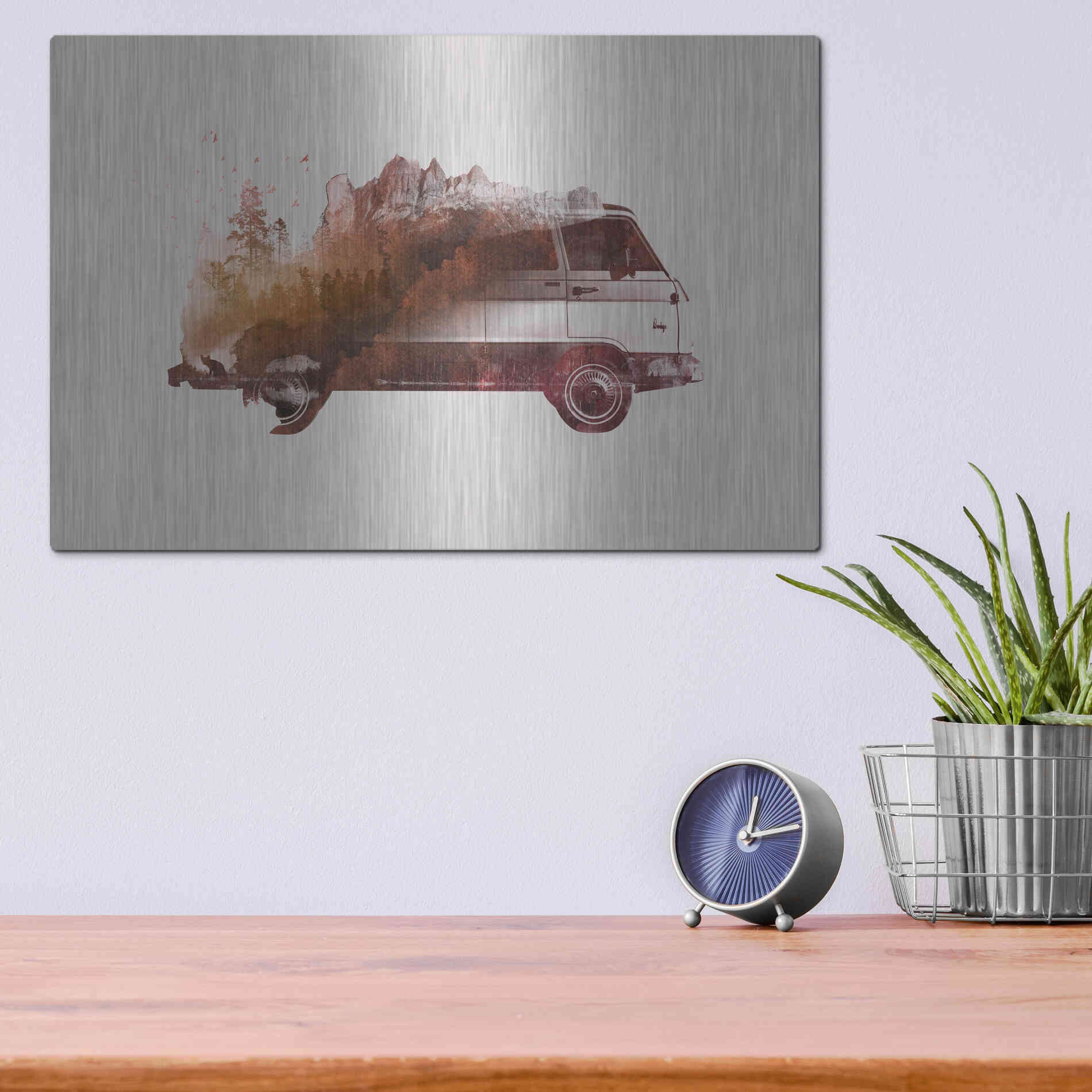 Luxe Metal Art 'Drive Me Back Home No. 1' by Robert Farkas, Metal Wall Art,16x12