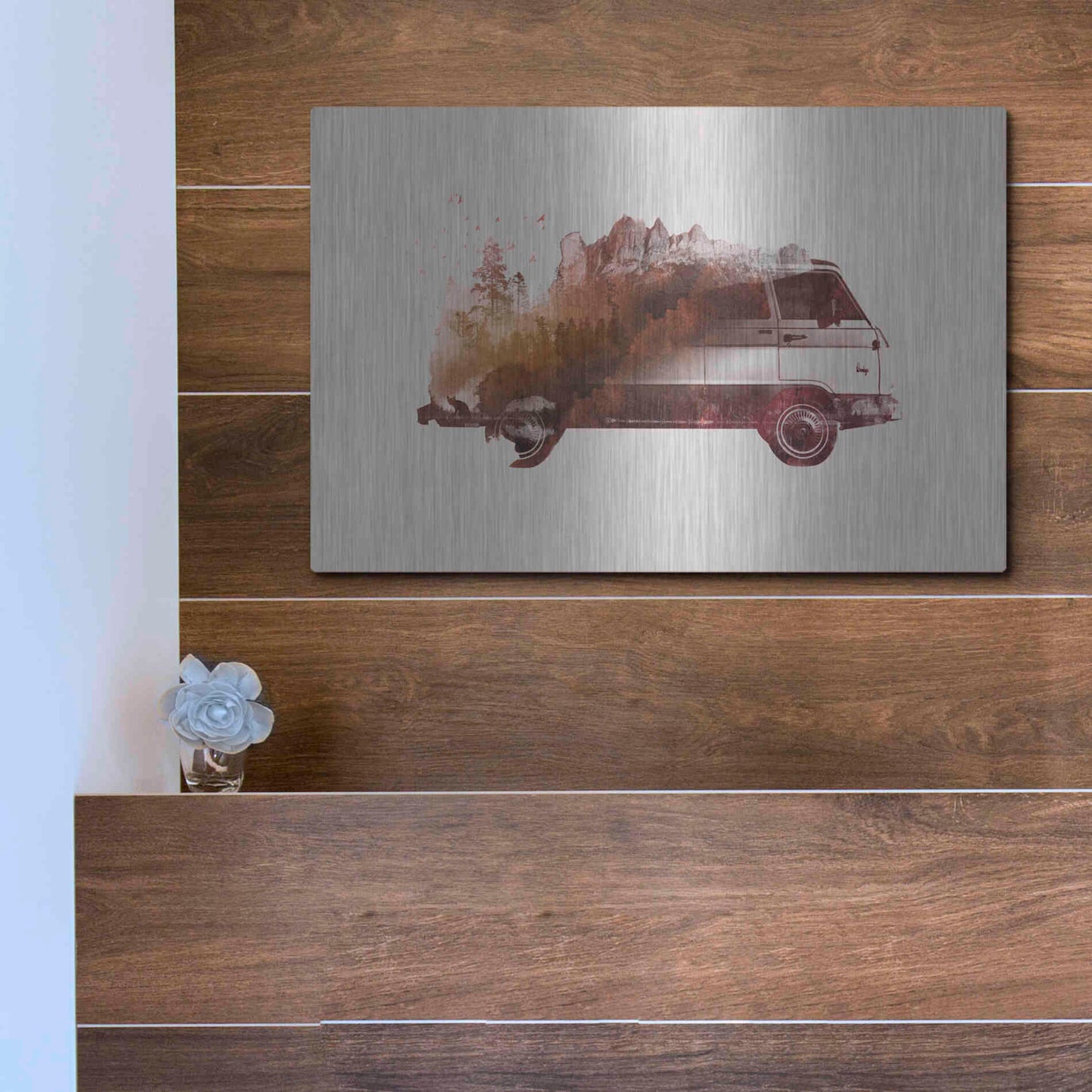 Luxe Metal Art 'Drive Me Back Home No. 1' by Robert Farkas, Metal Wall Art,16x12