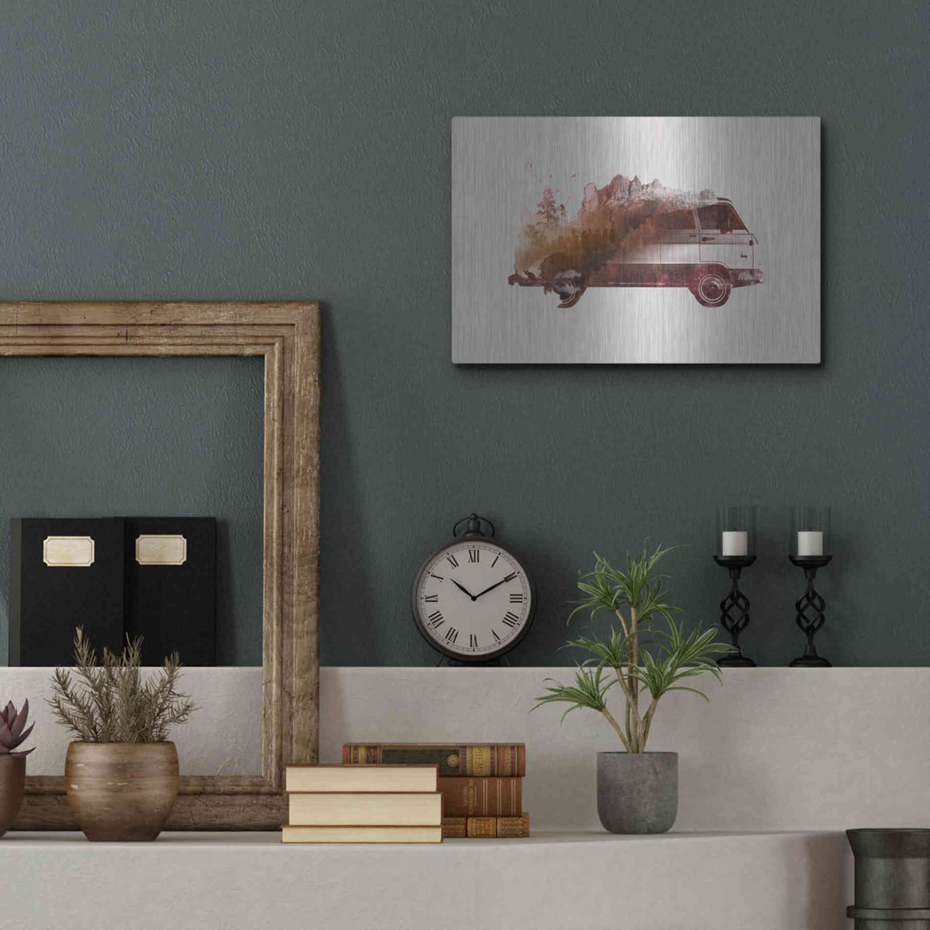 Luxe Metal Art 'Drive Me Back Home No. 1' by Robert Farkas, Metal Wall Art,16x12