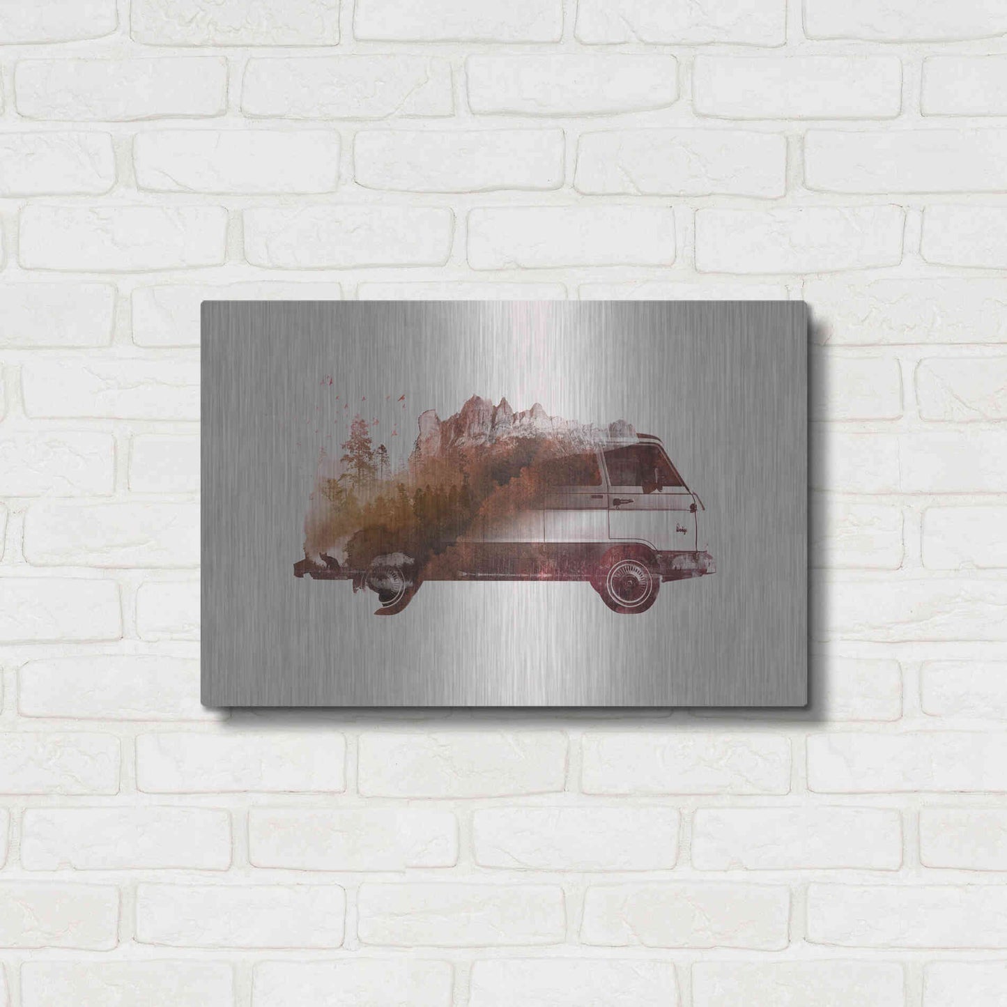 Luxe Metal Art 'Drive Me Back Home No. 1' by Robert Farkas, Metal Wall Art,24x16