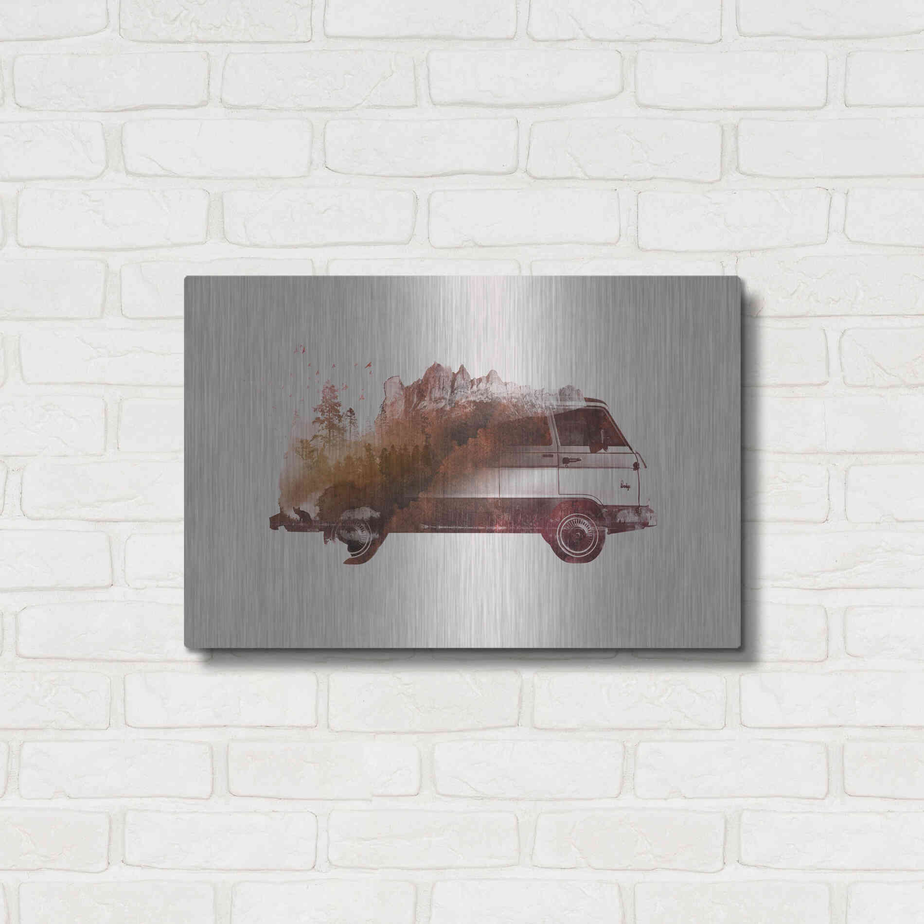 Luxe Metal Art 'Drive Me Back Home No. 1' by Robert Farkas, Metal Wall Art,24x16