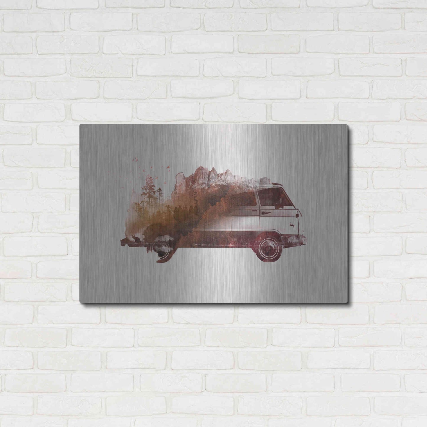 Luxe Metal Art 'Drive Me Back Home No. 1' by Robert Farkas, Metal Wall Art,36x24