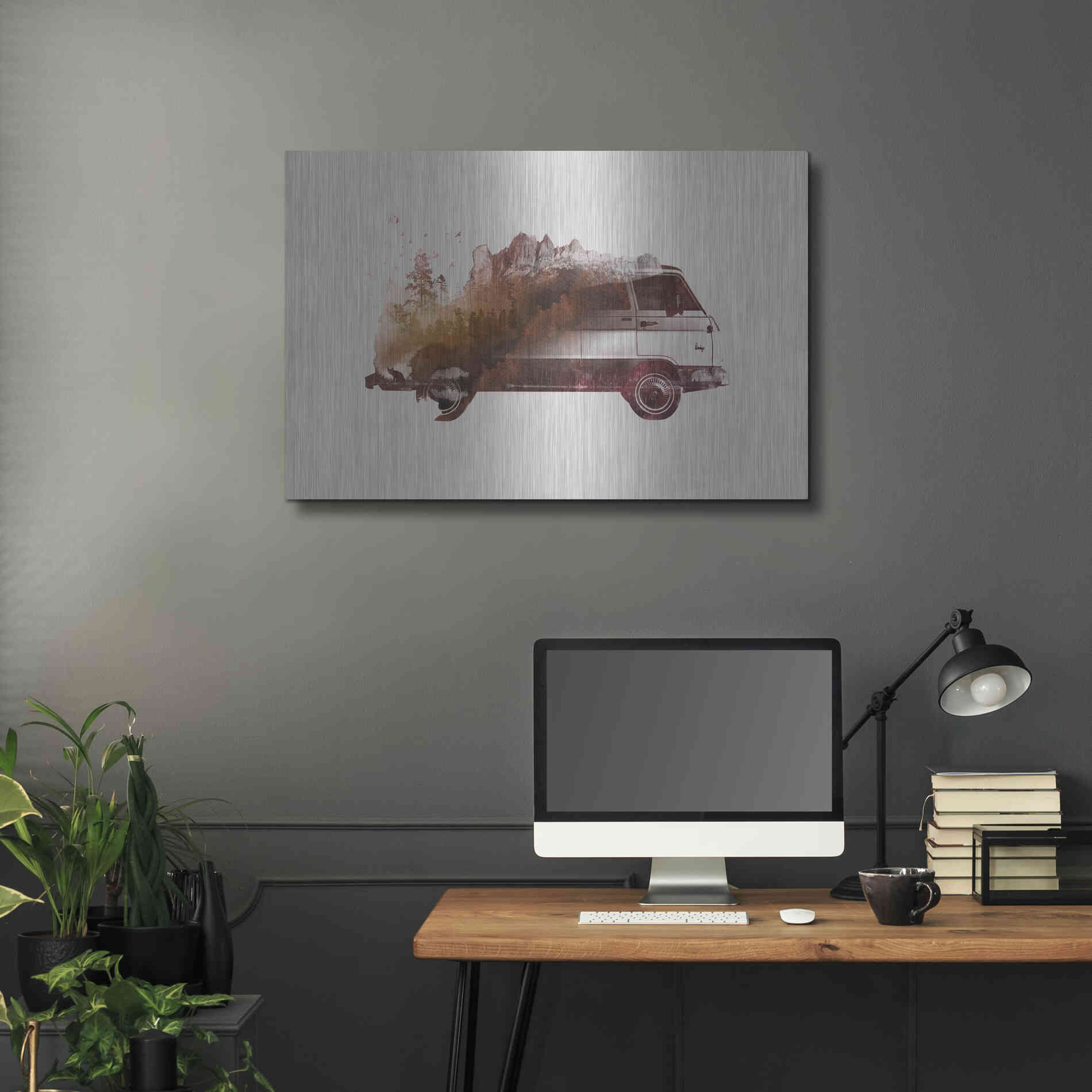 Luxe Metal Art 'Drive Me Back Home No. 1' by Robert Farkas, Metal Wall Art,36x24