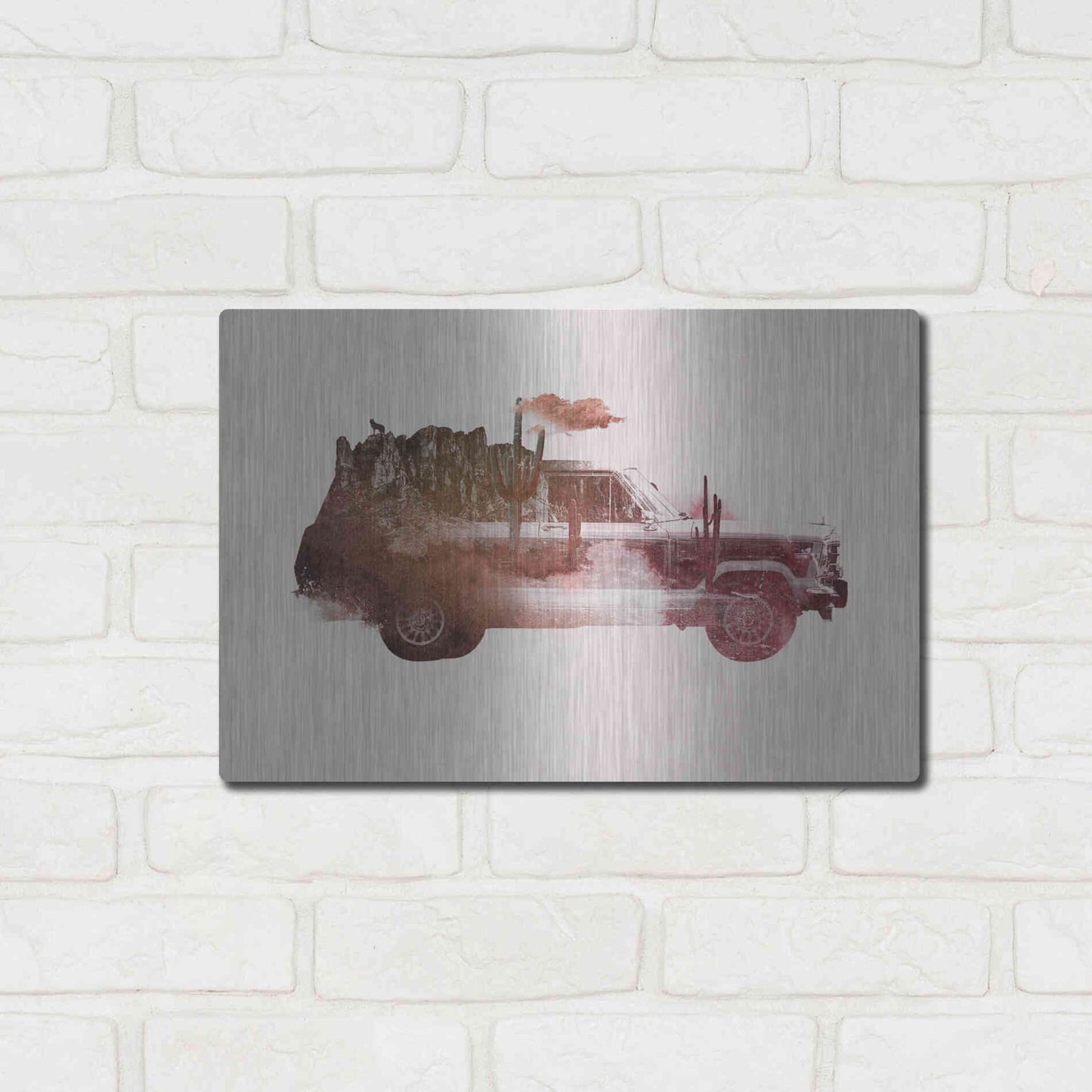 Luxe Metal Art 'Drive Me Back Home No. 2' by Robert Farkas, Metal Wall Art,16x12