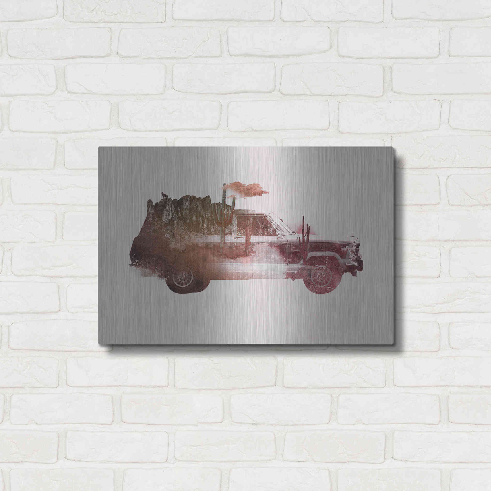 Luxe Metal Art 'Drive Me Back Home No. 2' by Robert Farkas, Metal Wall Art,24x16