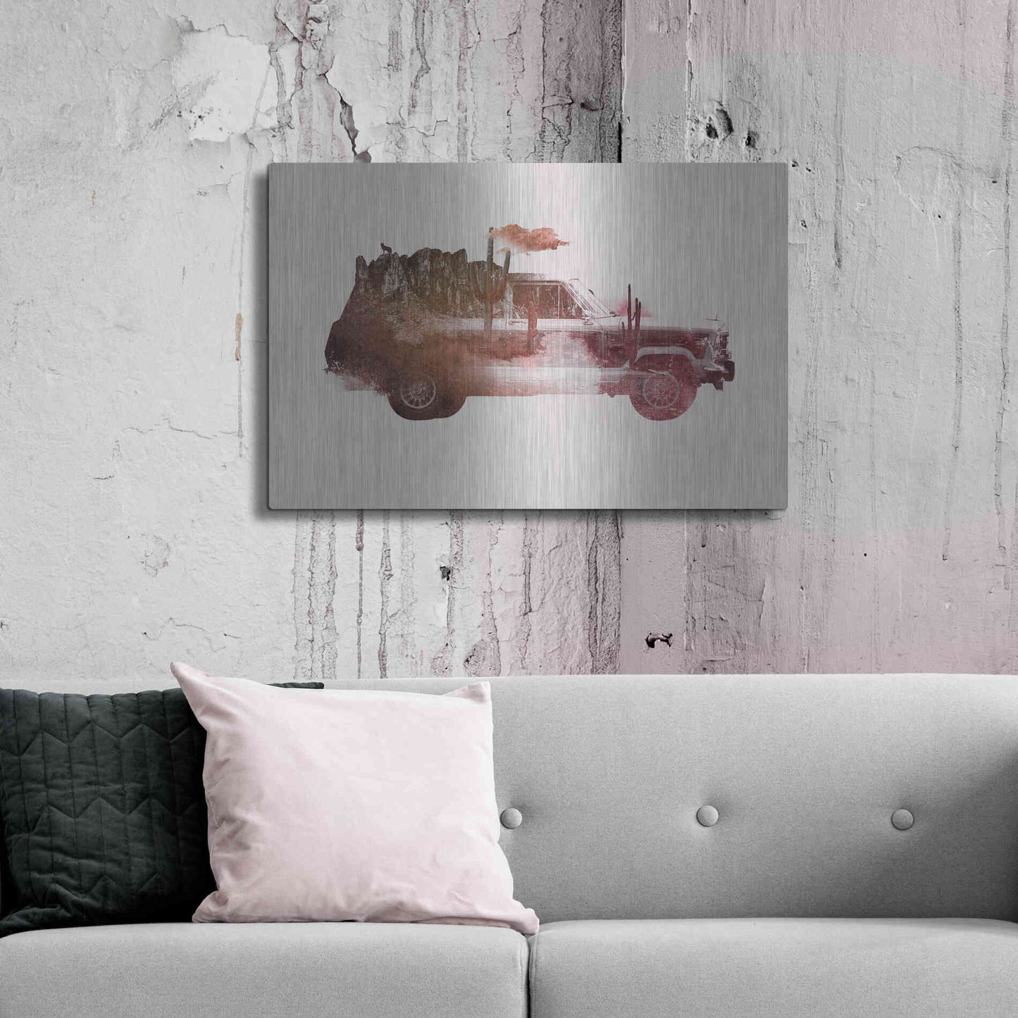 Luxe Metal Art 'Drive Me Back Home No. 2' by Robert Farkas, Metal Wall Art,36x24