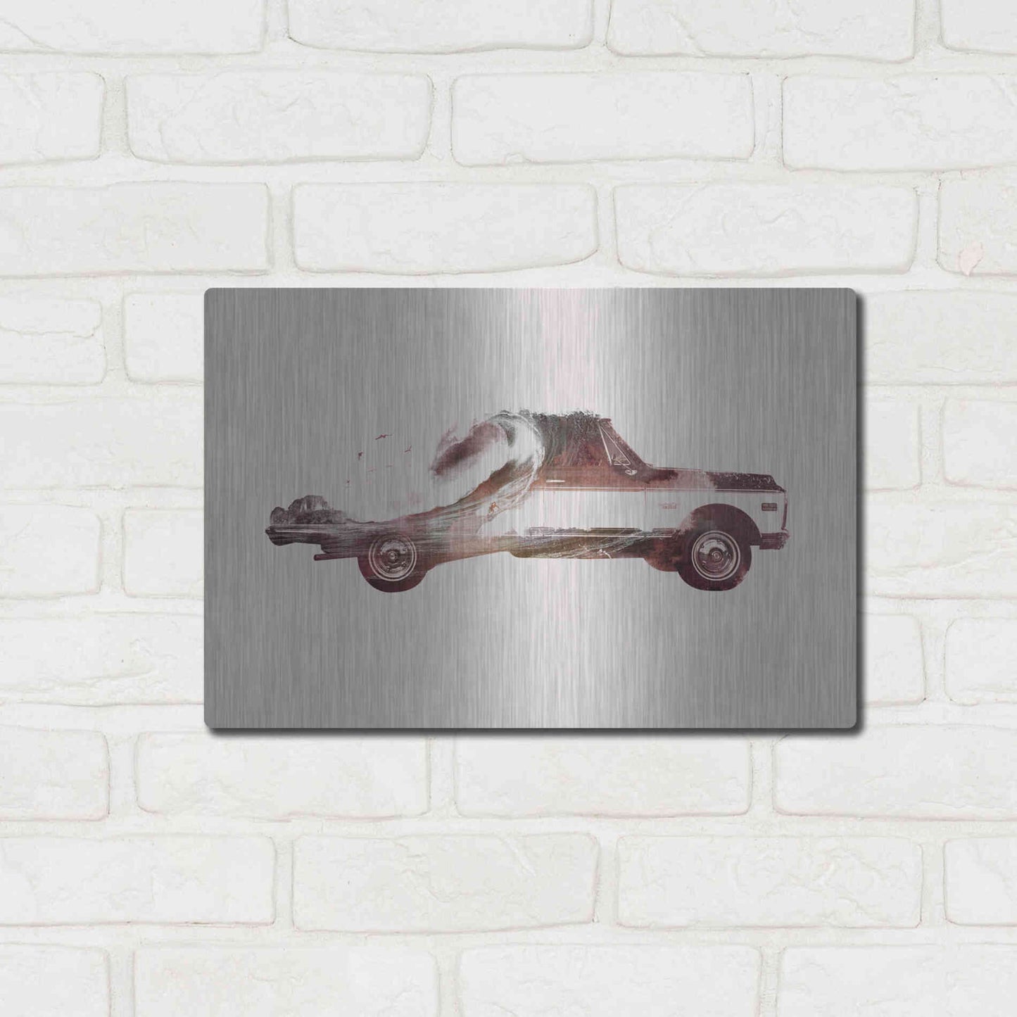 Luxe Metal Art 'Drive Me Back Home No. 3' by Robert Farkas, Metal Wall Art,16x12