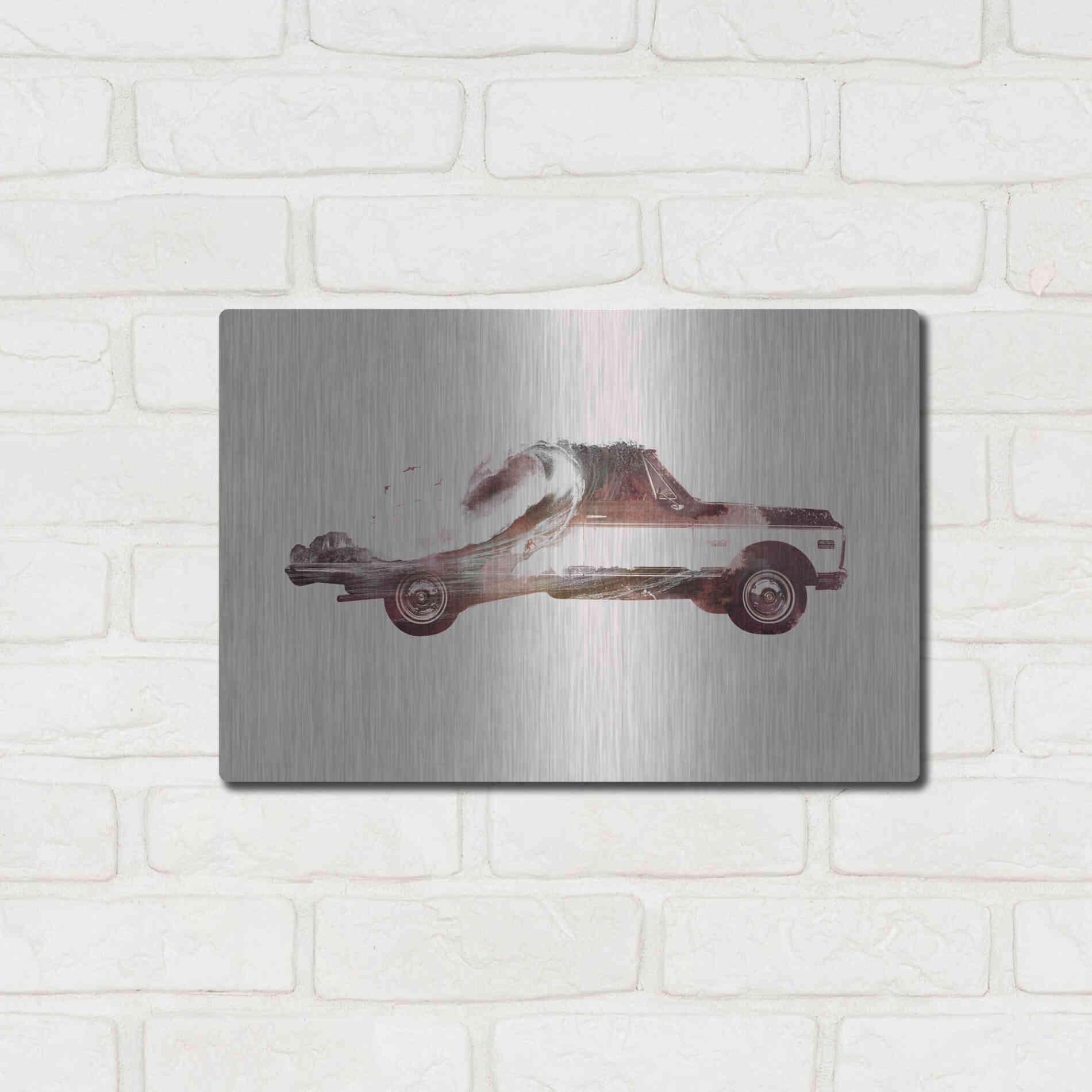 Luxe Metal Art 'Drive Me Back Home No. 3' by Robert Farkas, Metal Wall Art,16x12